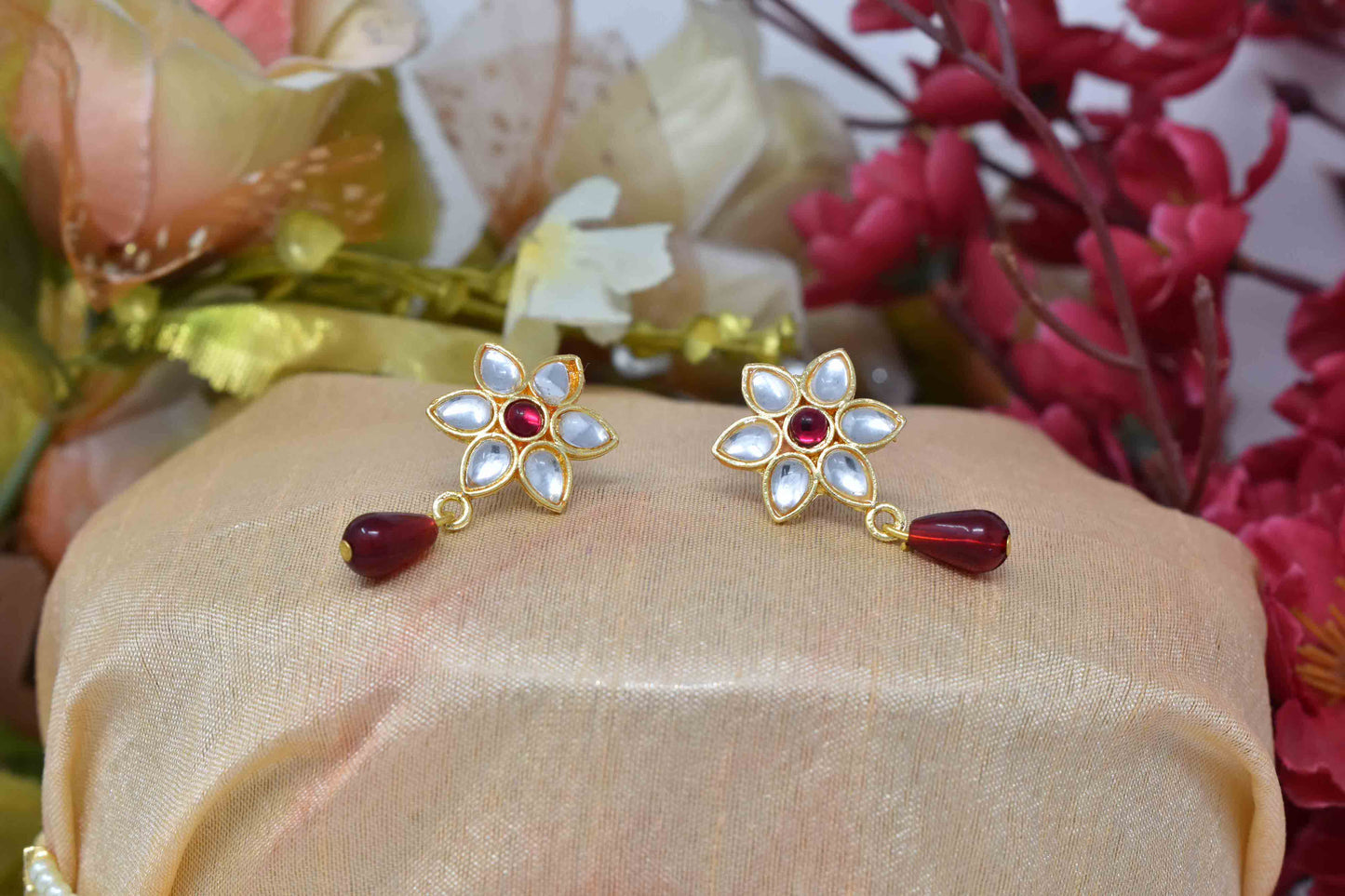 Padmavat style Kundan work Maroon color Rajasthani Choker Set