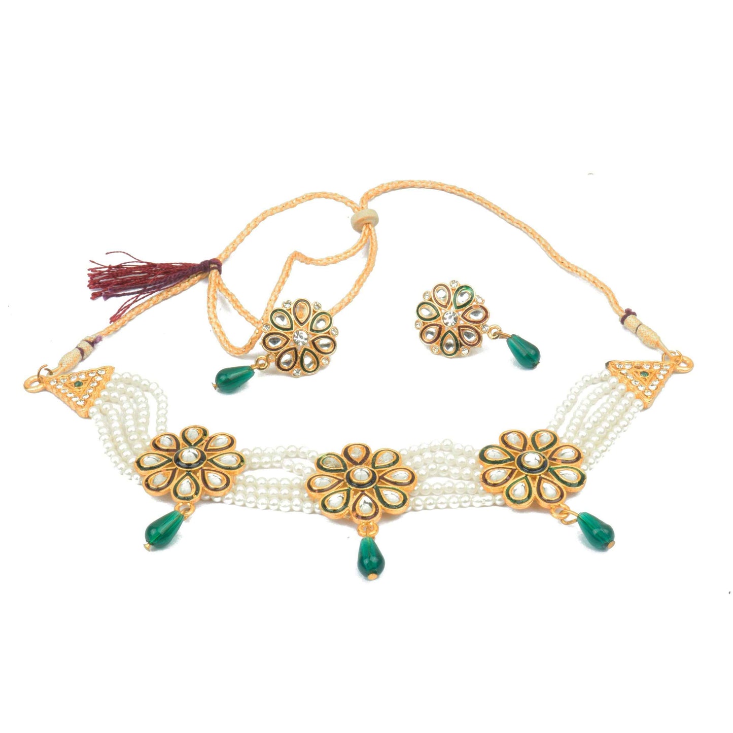 Rajputana Kundan Work Multy color Choker Set