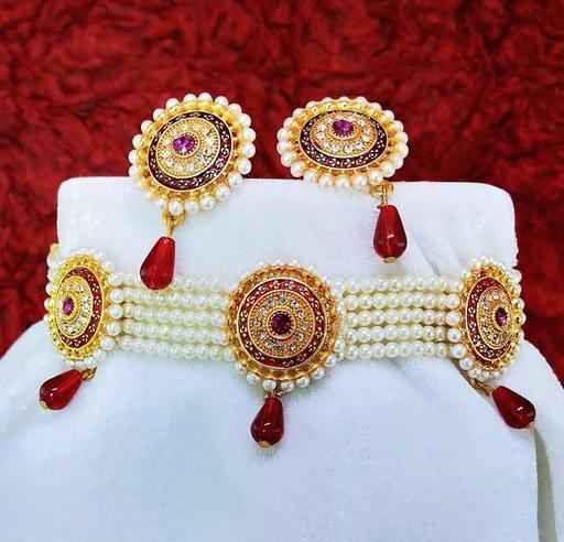Traditional Meenakari work Rajasthani Choker set
