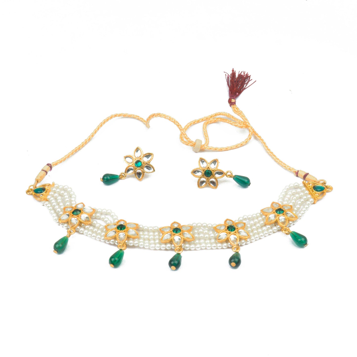 Fancy Blue color Kundan Work Rajputi Choker Set