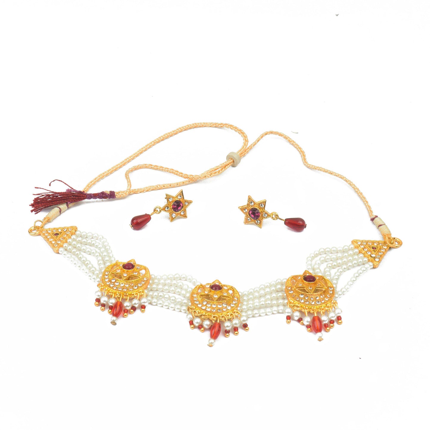 Star Design AD Stone Work Rajasthani Choker Set