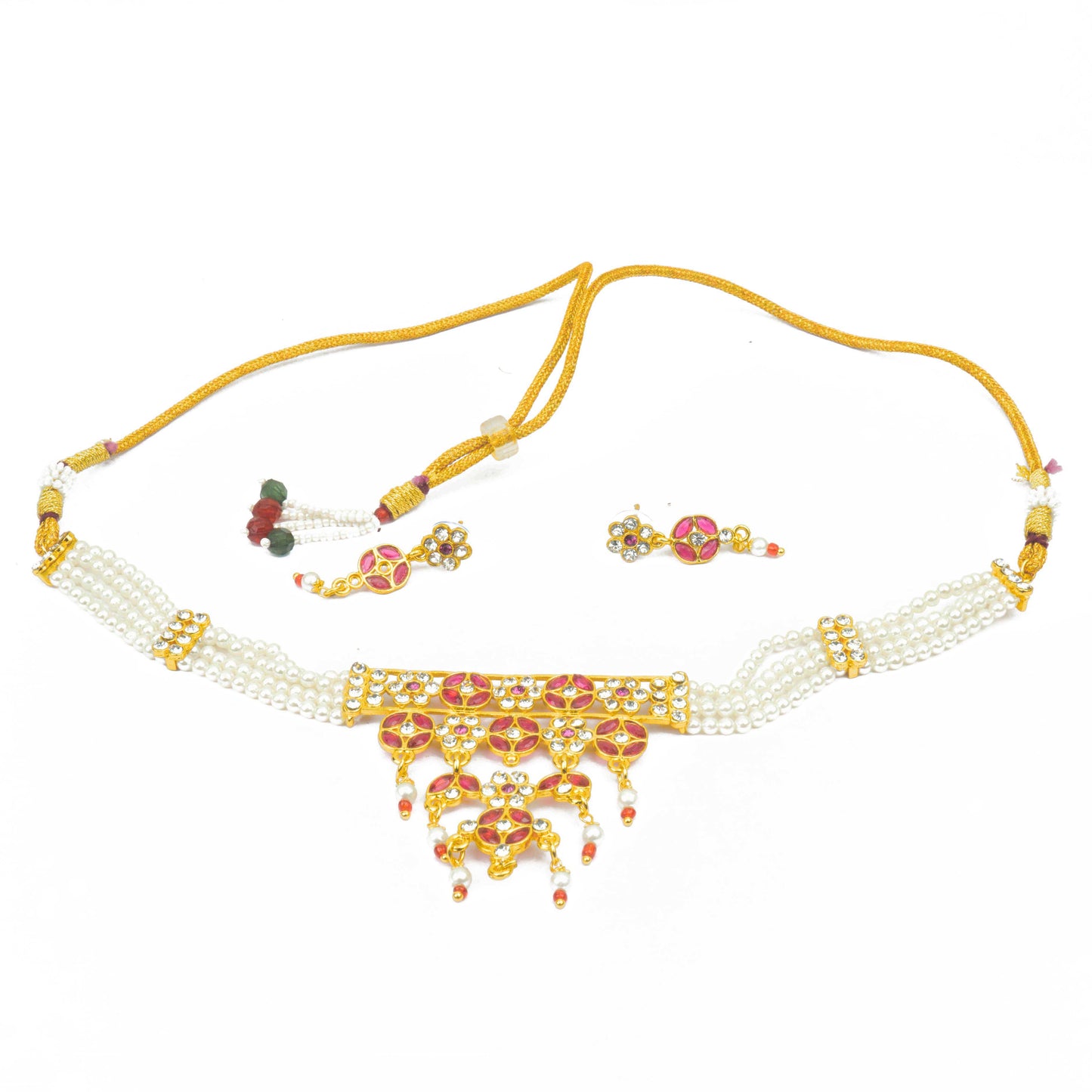 Padmavati Style Red and Pink Rajasthani Choker set