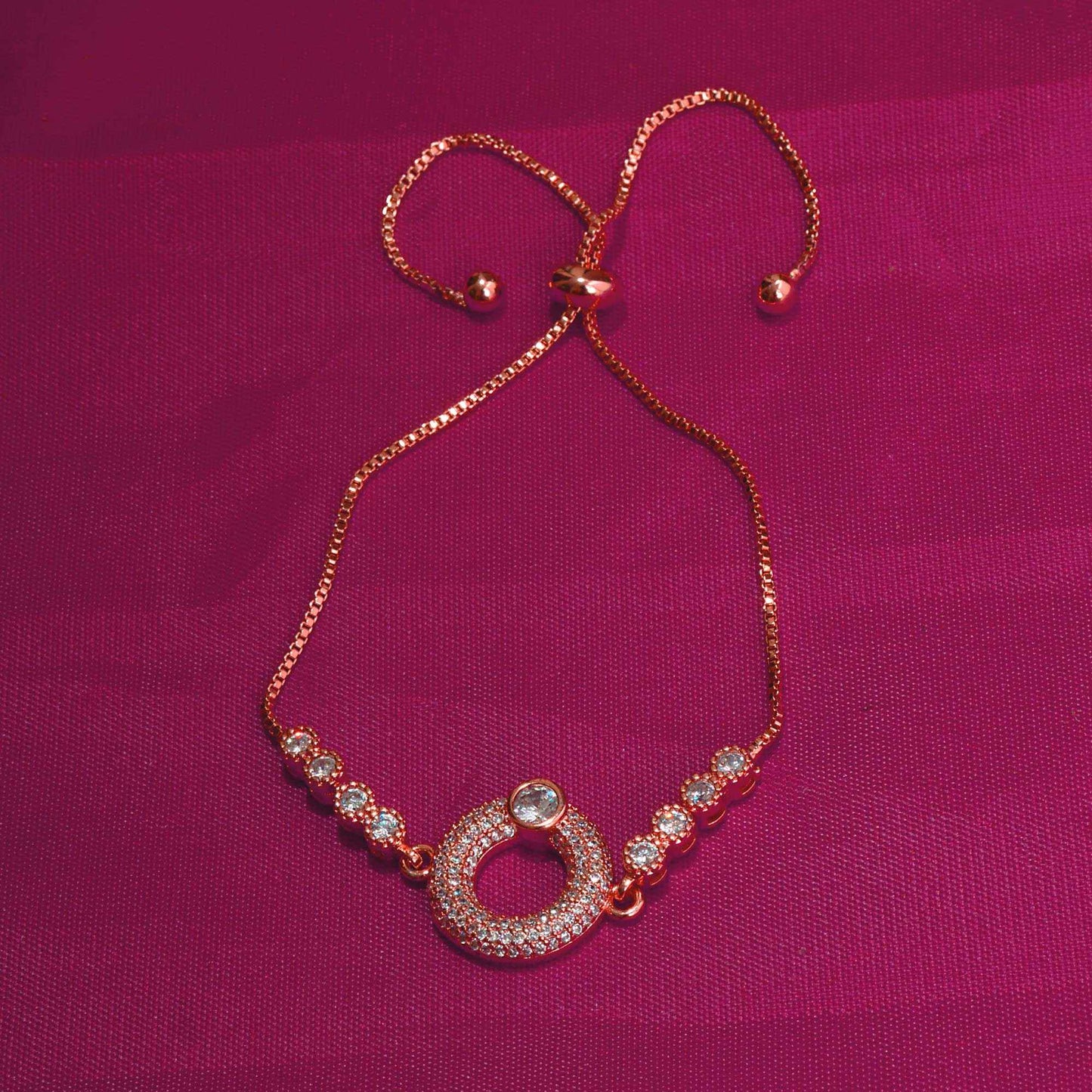 Rose Gold American Diamond Work Bracelet