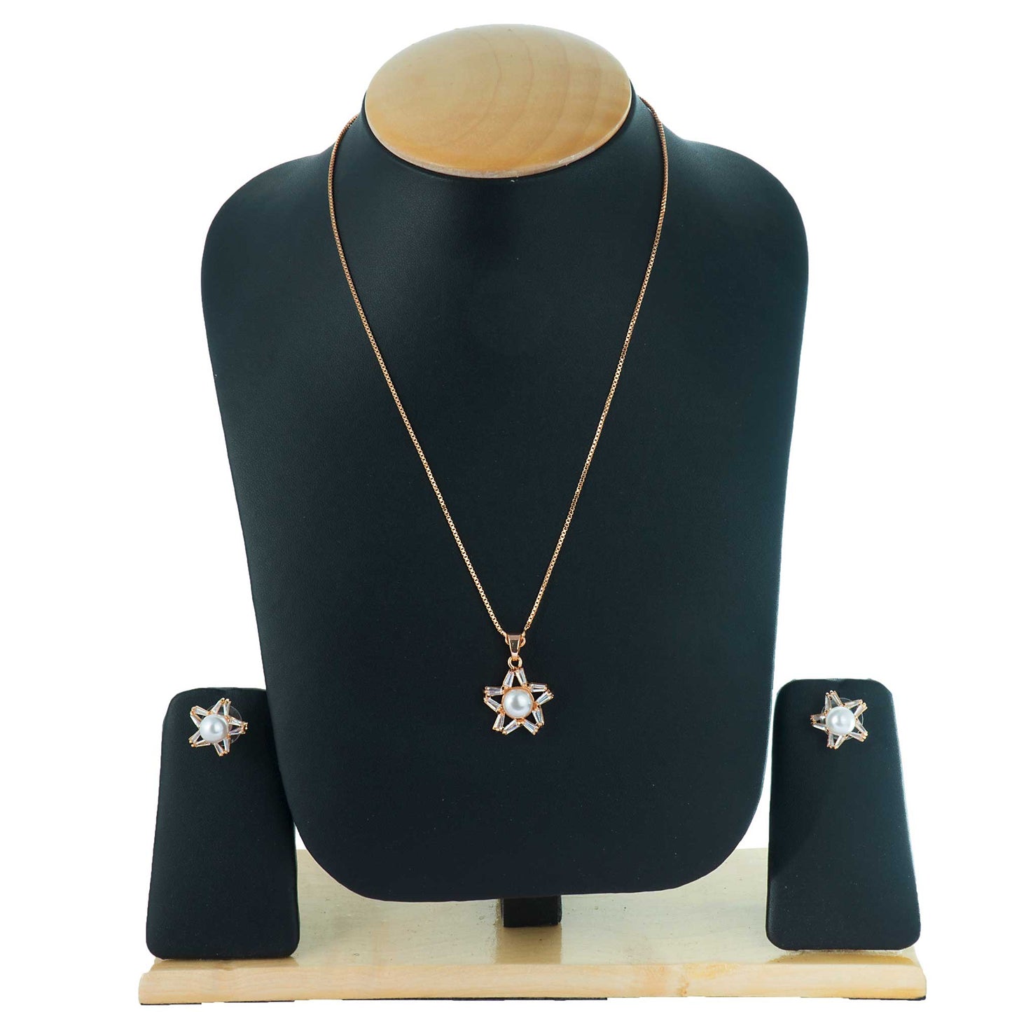 Star shape Rose Gold plating Combo set studded with CZ