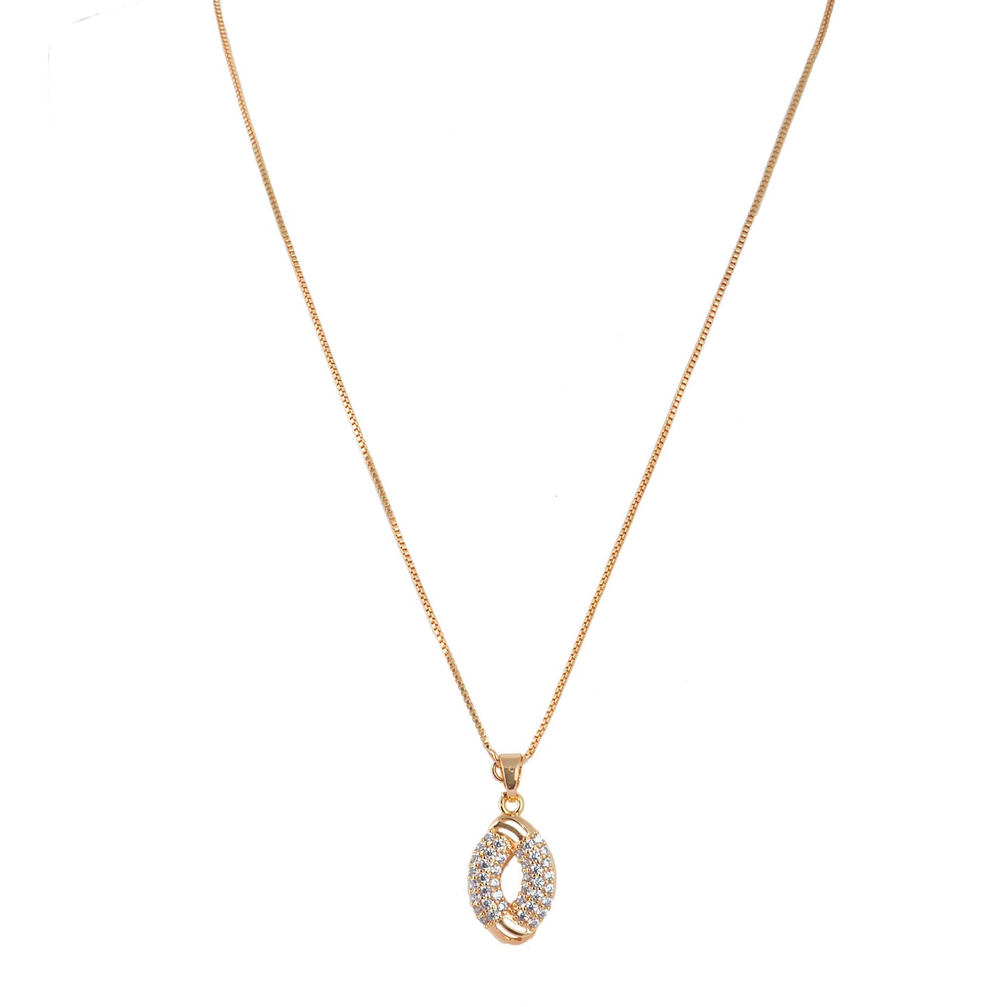 Luxurious CZ Studded Rose Gold Plated Combo set