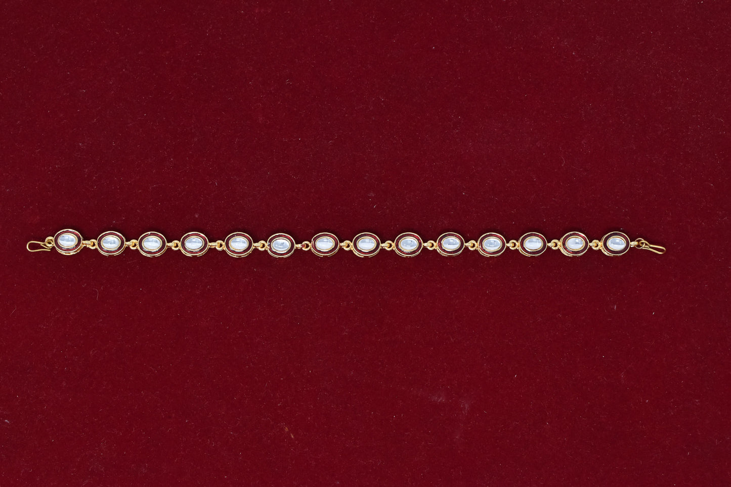 Ethnic Mathapatti Sheeshful White Pearl and Kundan Work for women
