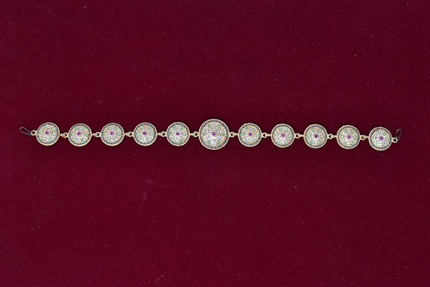 Ethnic Mathapatti Sheeshful White Pearl and Kundan Work for women