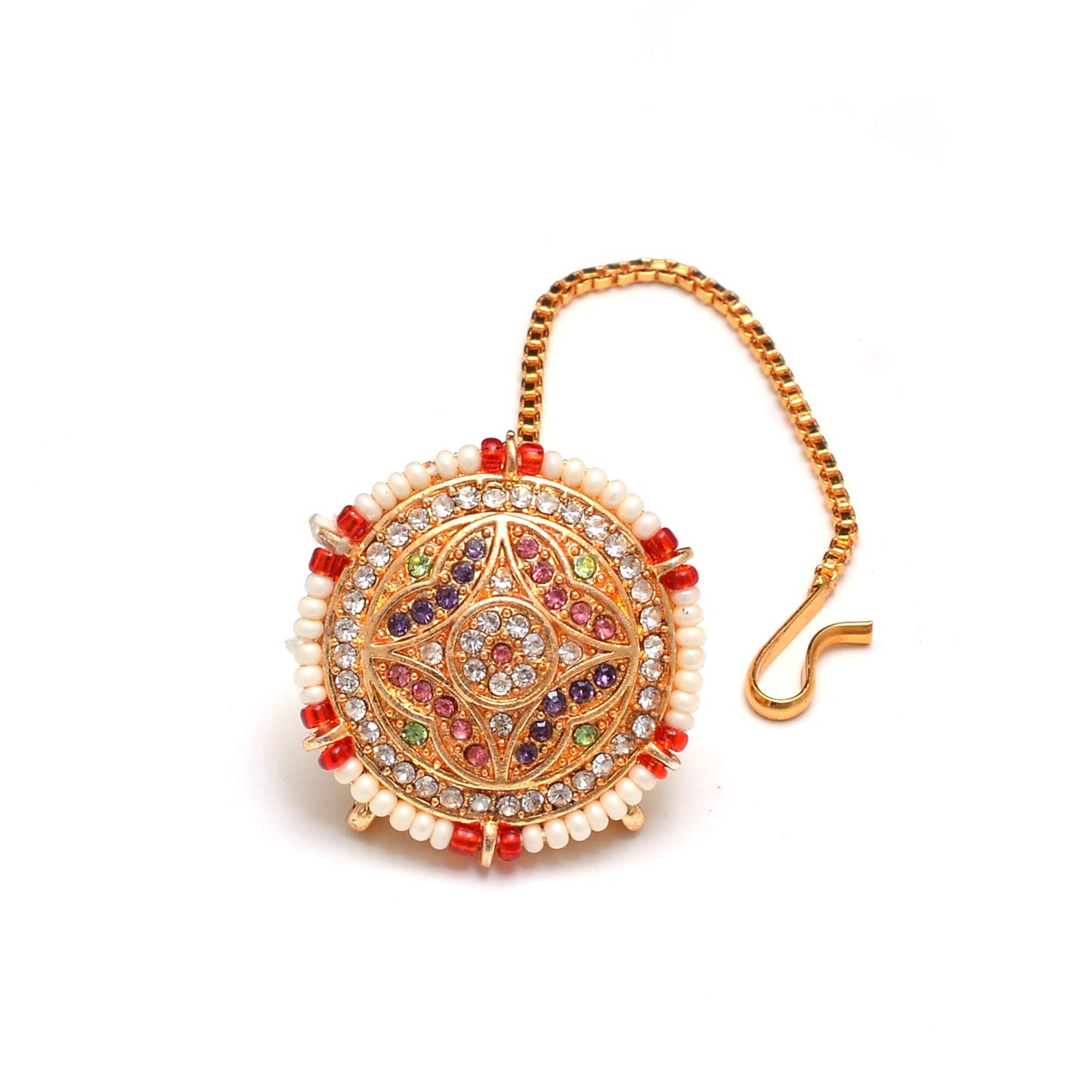Traditional Ethnic Style Gold Plated cz borla for Women