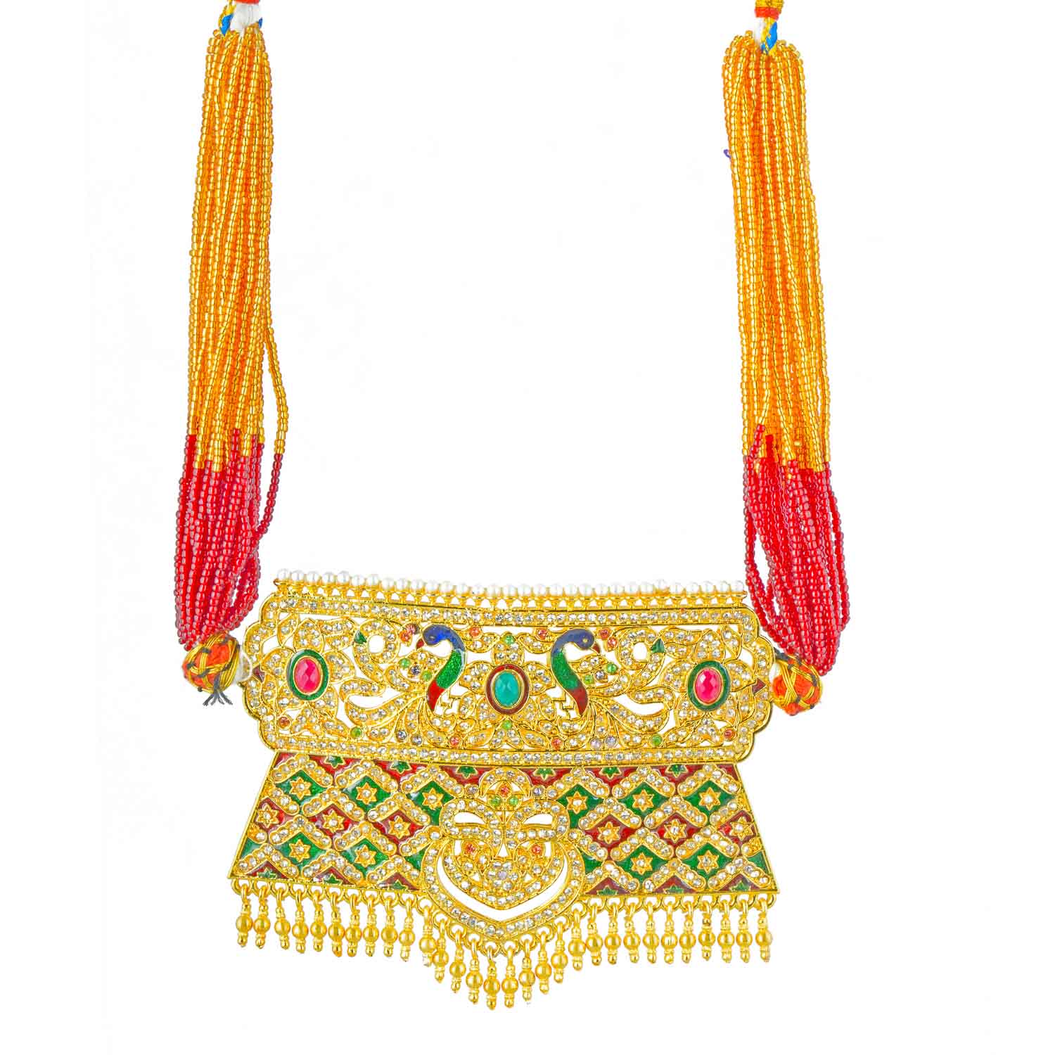 Rajasthani peacock design meenakri work Gold Plated AD Work