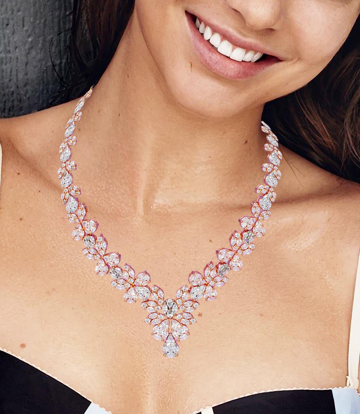 Dazzling AD Studded Diamond Set