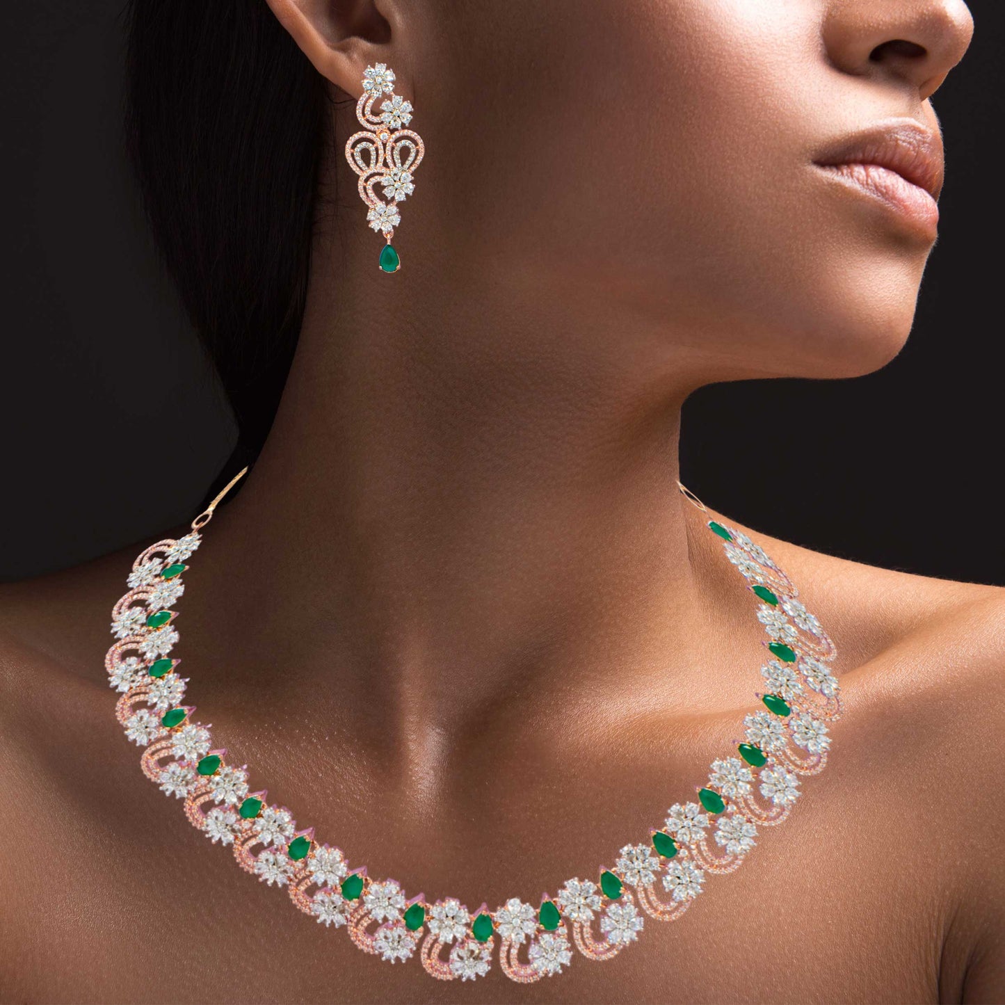 Dazzling AD Studded Diamond Set