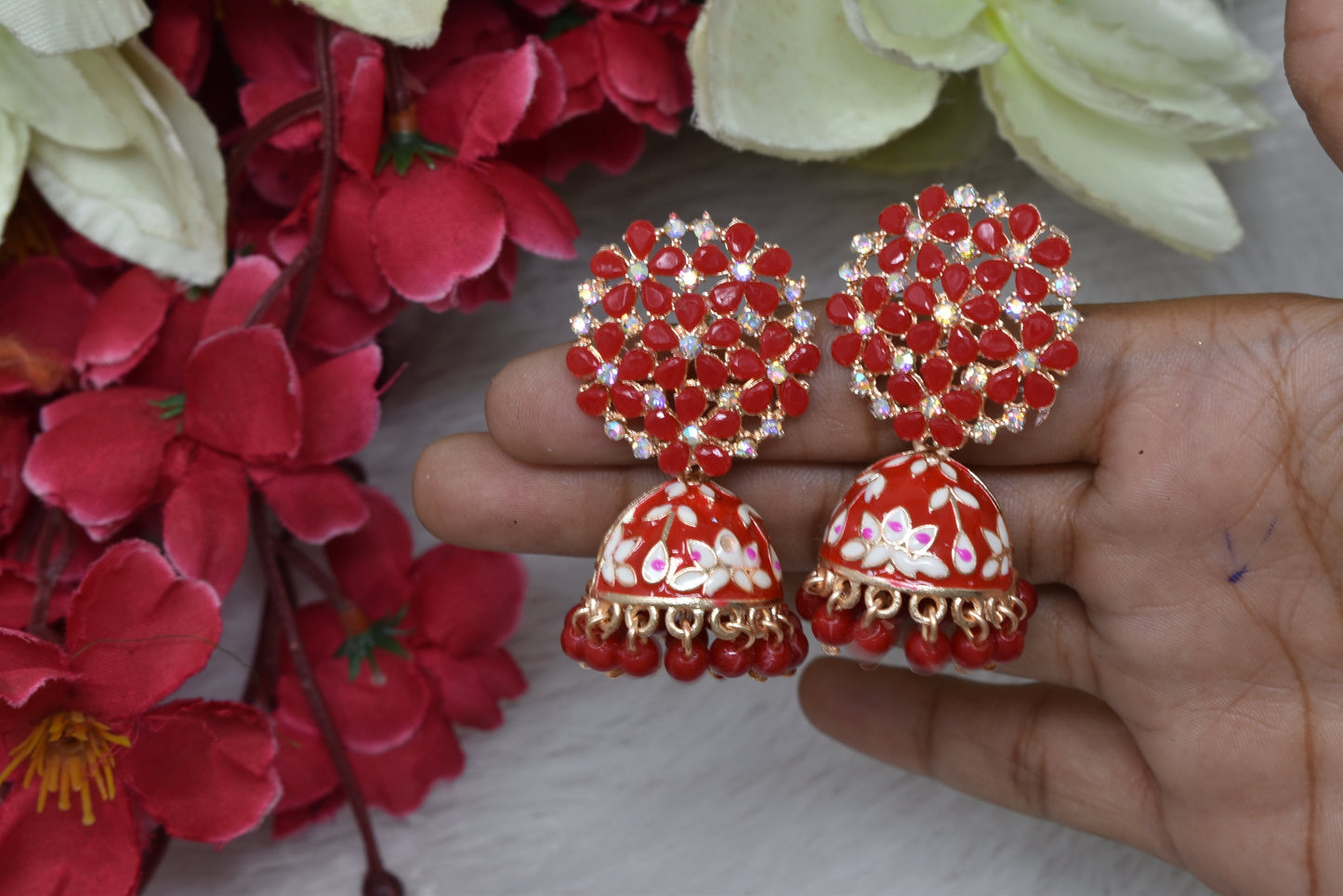 Antique design Minakari work Gold plated Tradional Earrings for women n girls