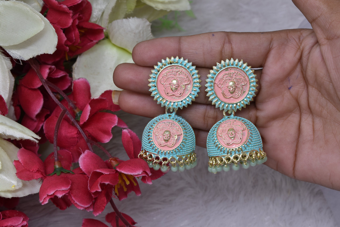 Antique design Minakari work Gold plated Tradional Earrings for women n girls