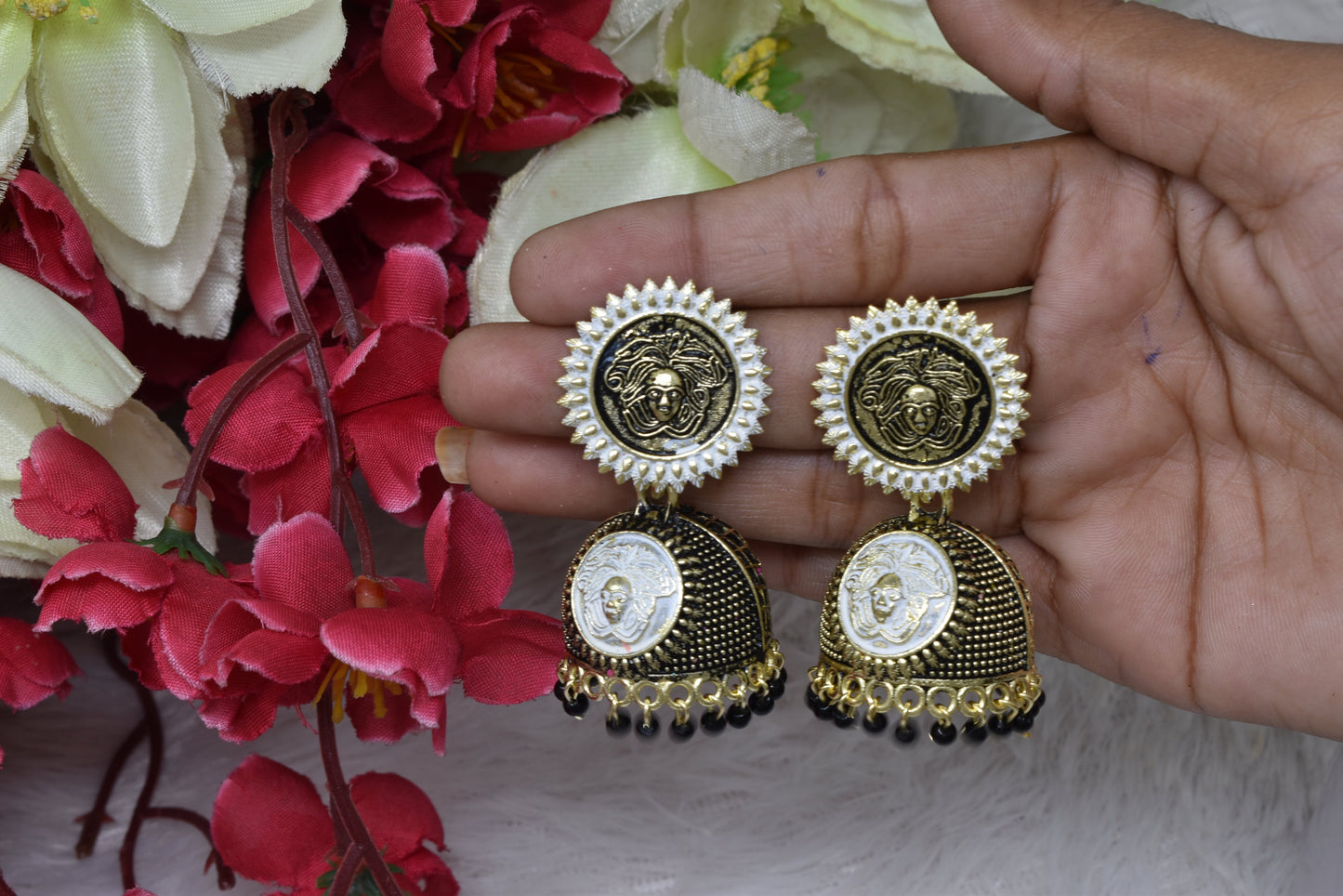 Antique design Minakari work Gold plated Tradional Earrings for women n girls