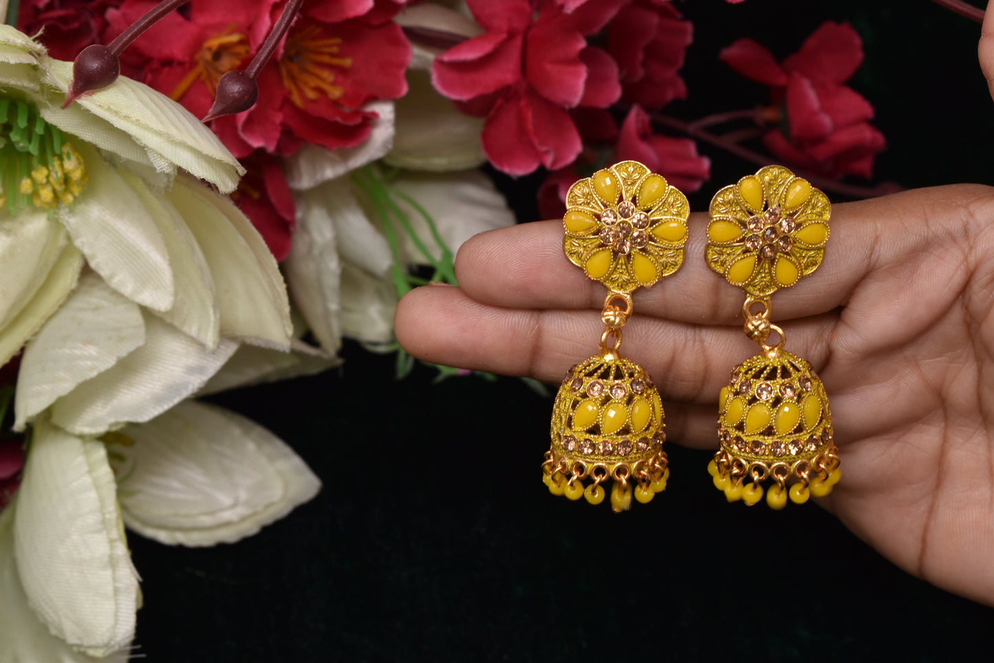 Antique design Minakari work Gold plated Tradional Earrings for women n girls
