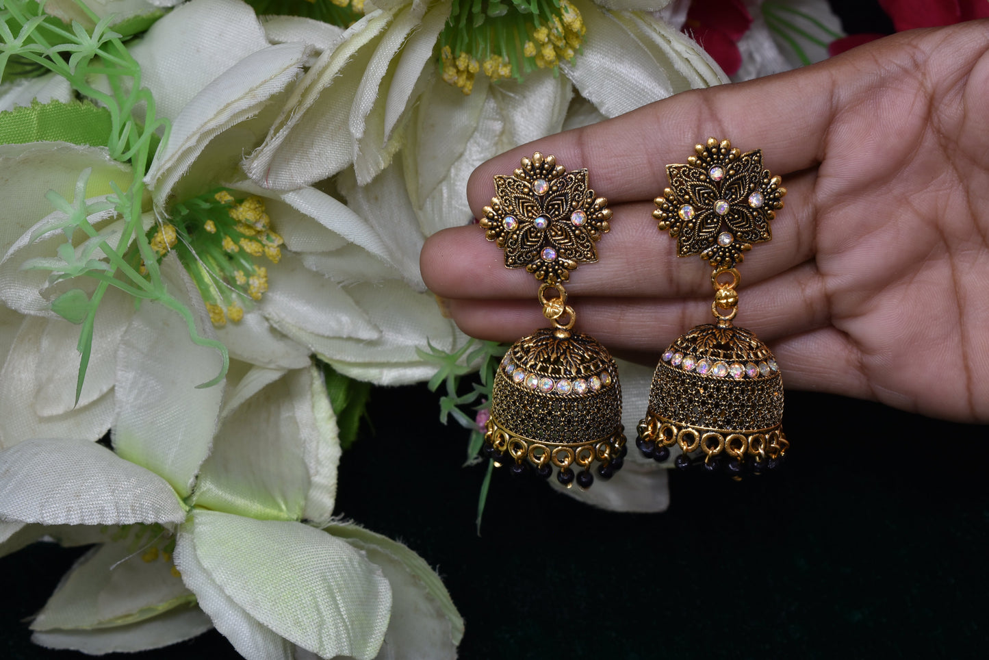 Antique design Minakari work Gold plated Tradional Earrings for women n girls