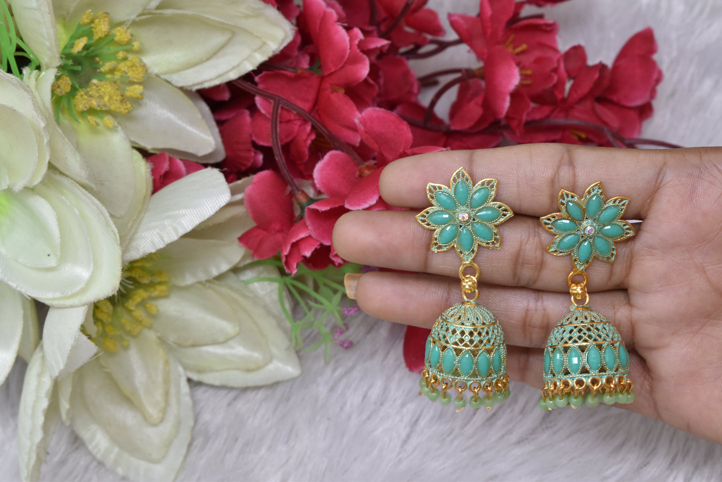 Antique design Minakari work Gold plated Tradional Earrings for women n girls