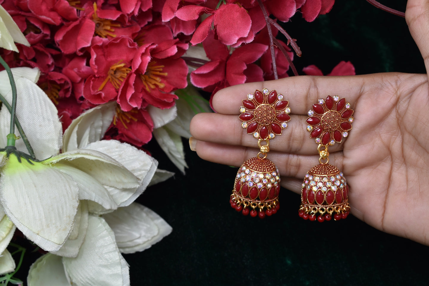 Antique design Minakari work Gold plated Tradional Earrings for women n girls