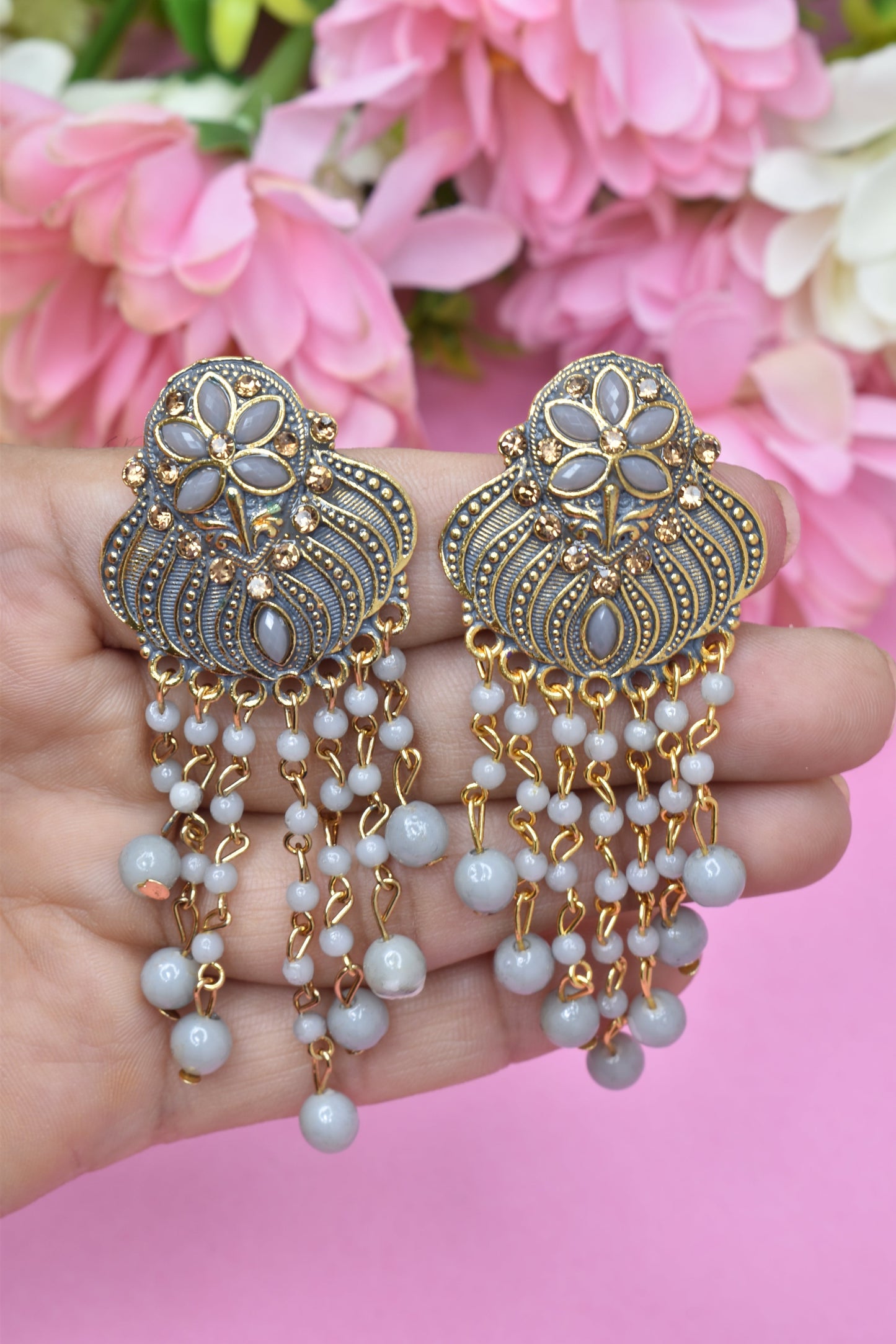 Earrings Jhumaki,Jumakas big,jhumkiyaan for women,Stylish partywear multicolored German silver earrings,big partywear bollywood style Earrings