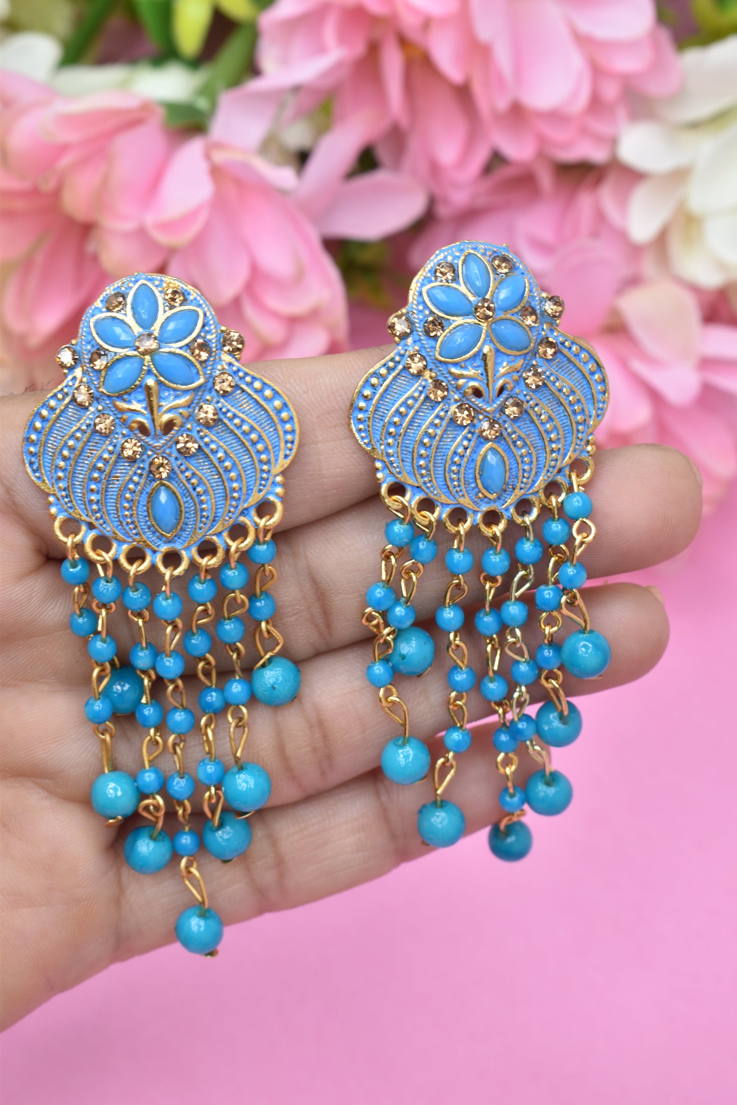 Earrings Jhumaki,Jumakas big,jhumkiyaan for women,Stylish partywear multicolored German silver earrings,big partywear bollywood style Earrings