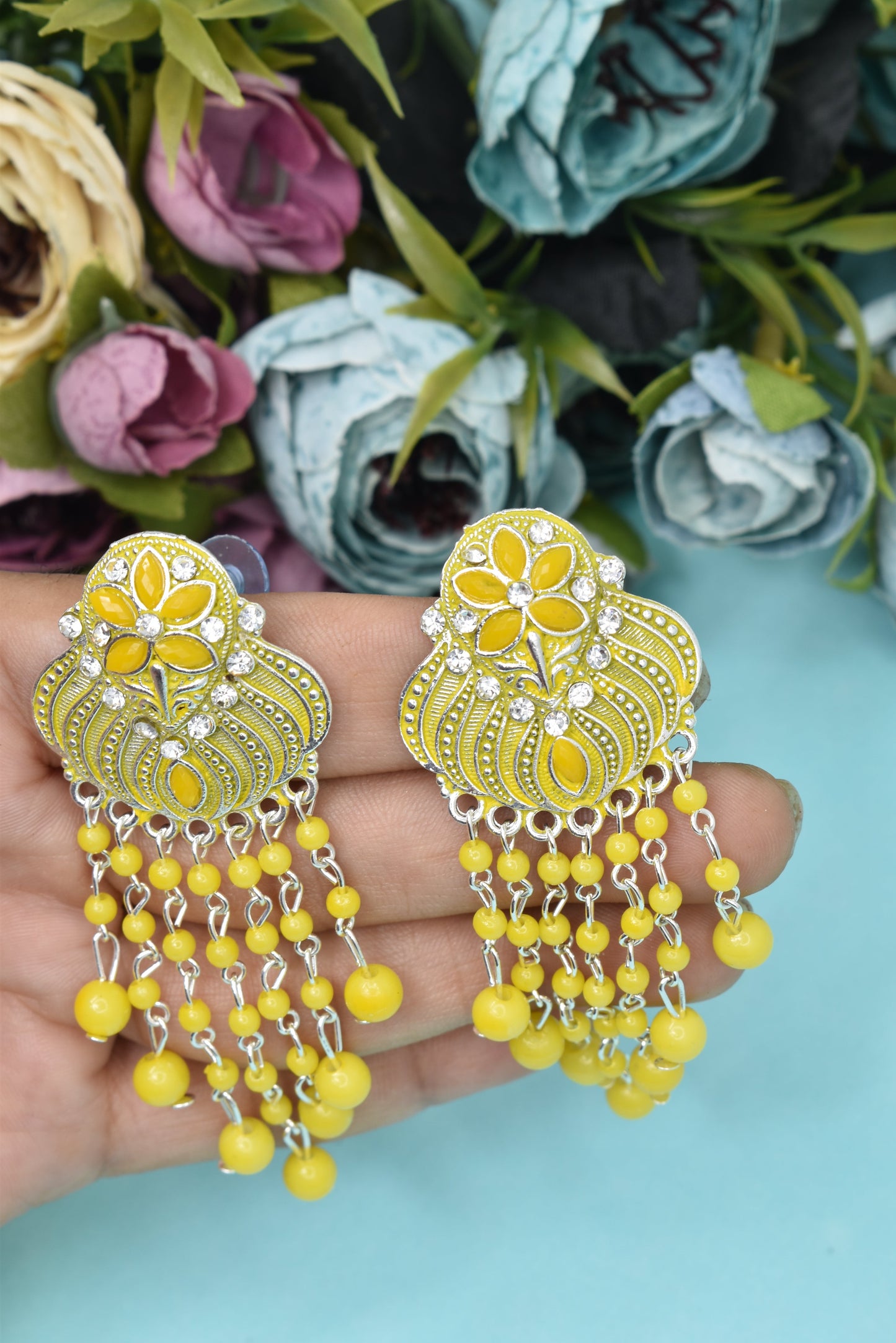 Earrings Jhumaki,Jumakas big,jhumkiyaan for women,Stylish partywear multicolored German silver earrings,big partywear bollywood style Earrings