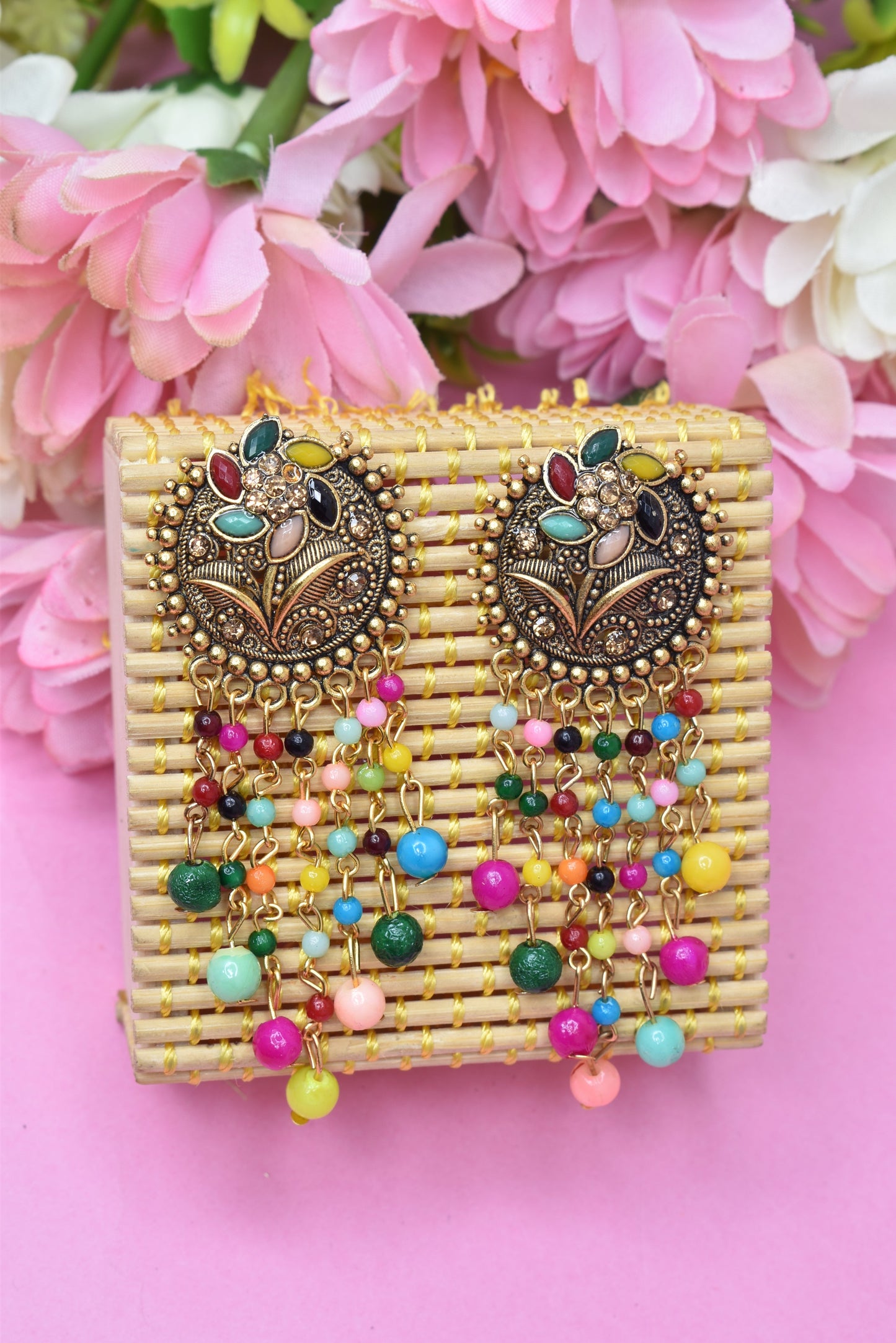 Earrings Jhumaki,Jumakas big,jhumkiyaan for women,Stylish partywear multicolored German silver earrings,big partywear bollywood style Earrings
