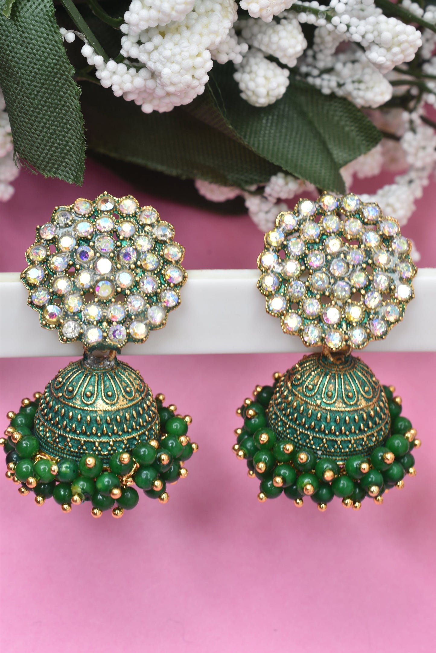 Earrings Jhumaki,Jumakas big,jhumkiyaan for women,Stylish partywear multicolored German silver earrings,big partywear bollywood style Earrings