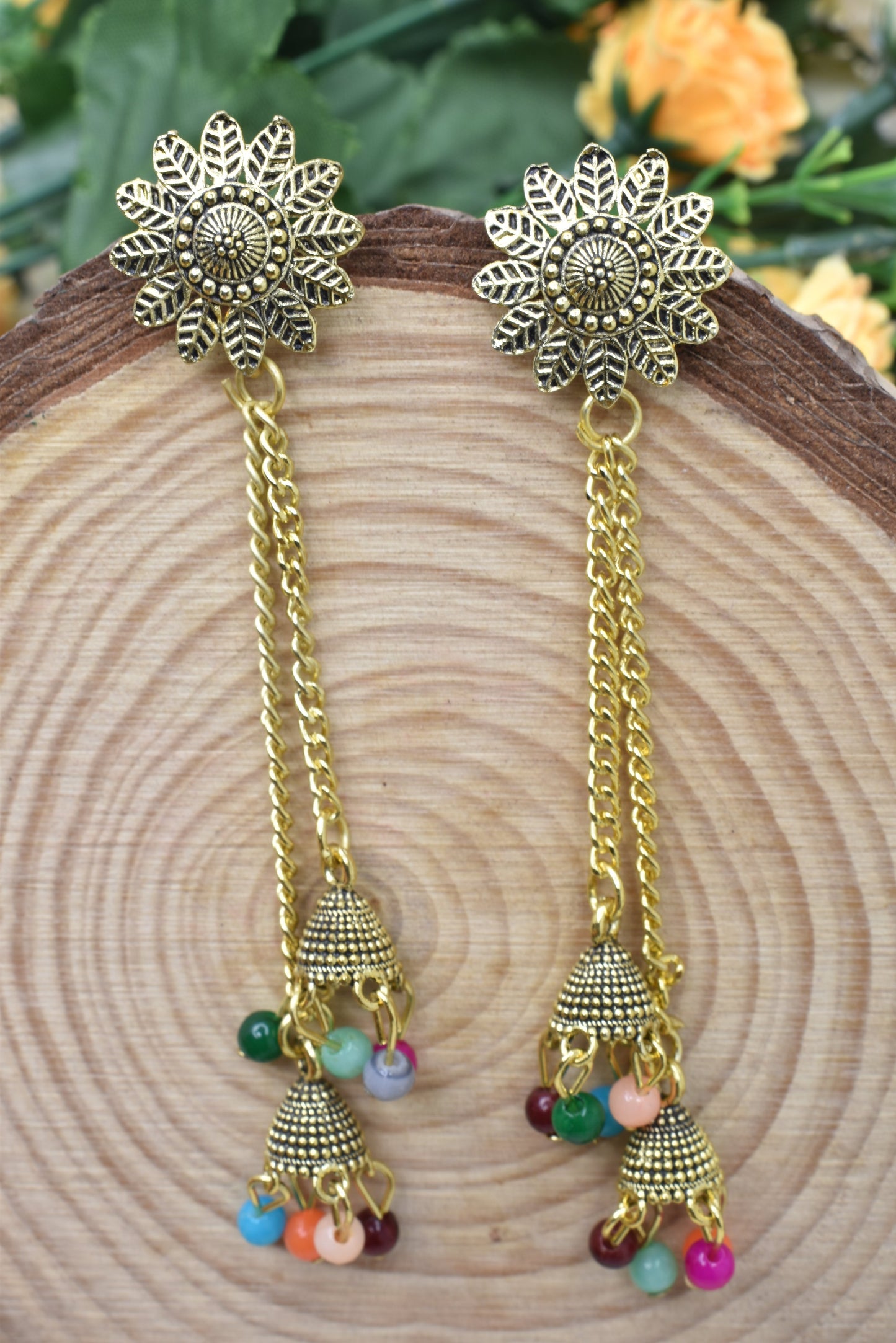 Earrings Jhumaki,Jumakas big,jhumkiyaan for women,Stylish partywear multicolored German silver earrings,big partywear bollywood style Earrings