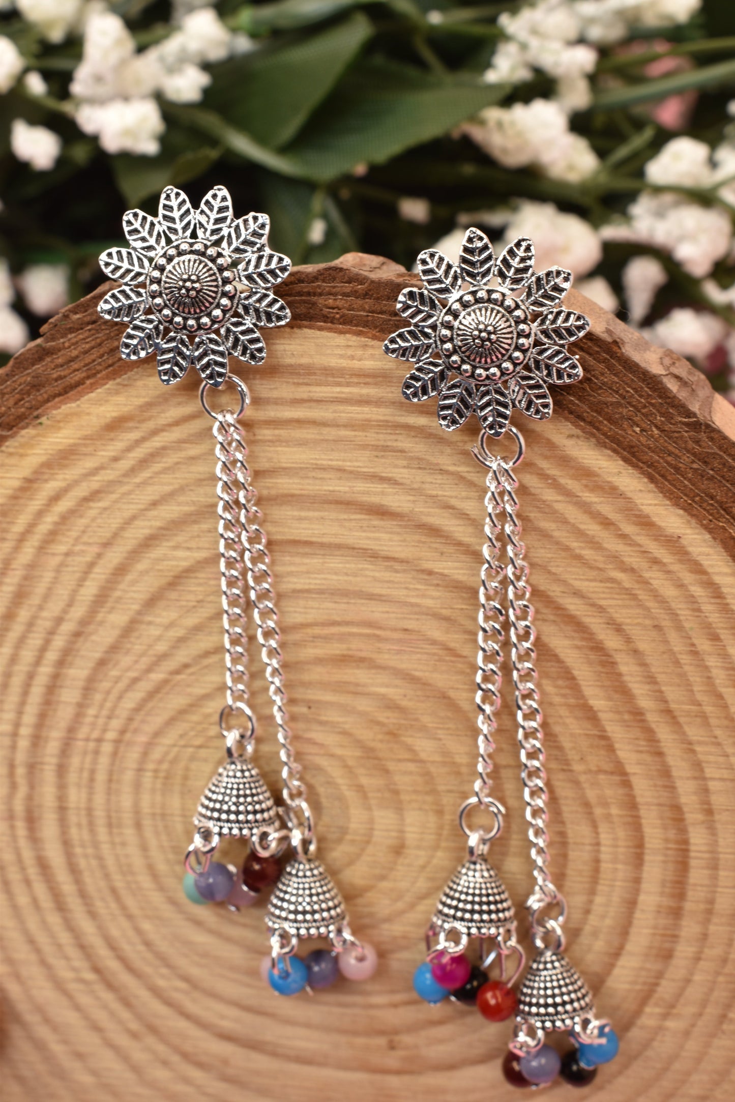 Earrings Jhumaki,Jumakas big,jhumkiyaan for women,Stylish partywear multicolored German silver earrings,big partywear bollywood style Earrings