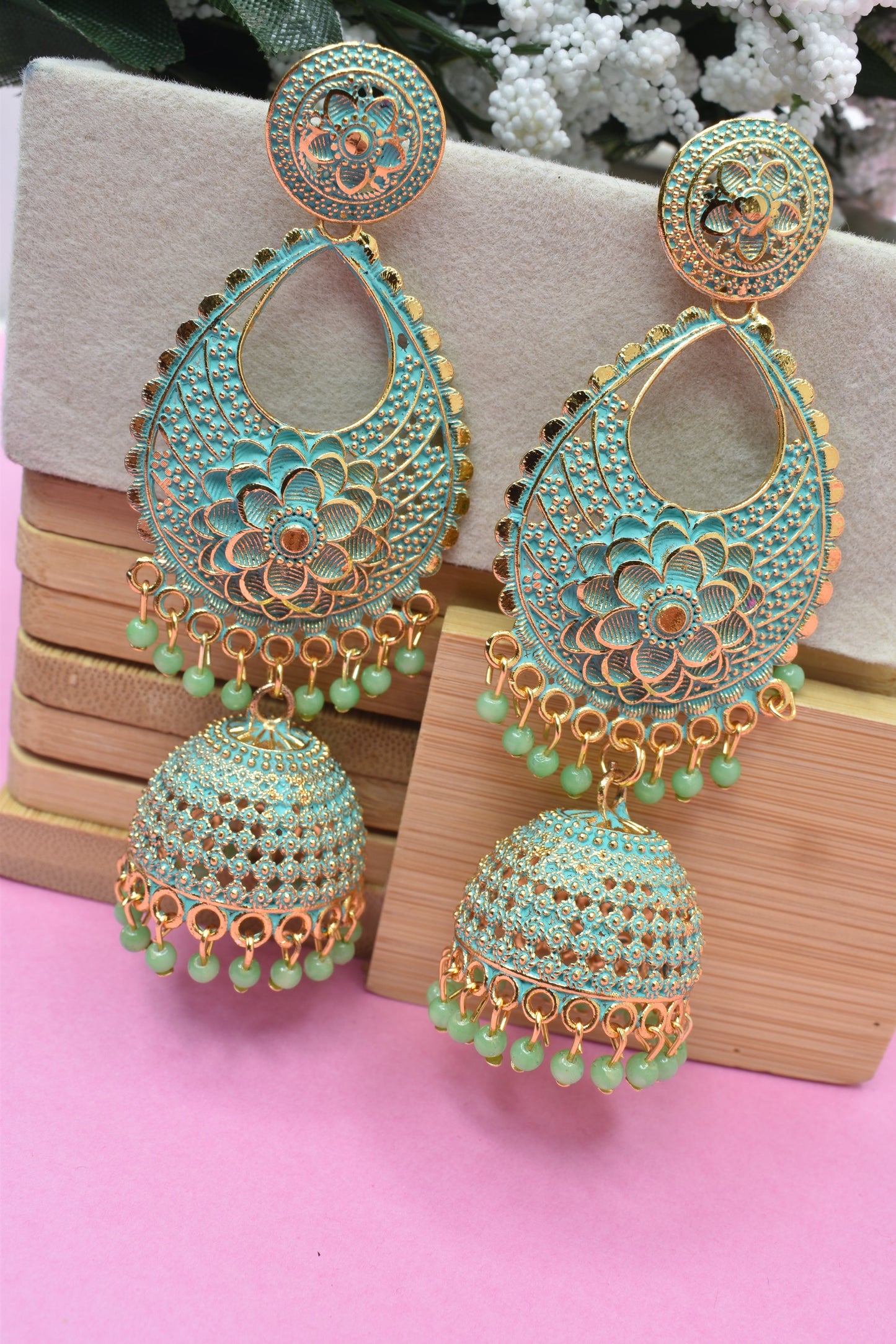 Earrings Jhumaki,Jumakas big,jhumkiyaan for women,Stylish partywear multicolored German silver earrings,big partywear bollywood style Earrings