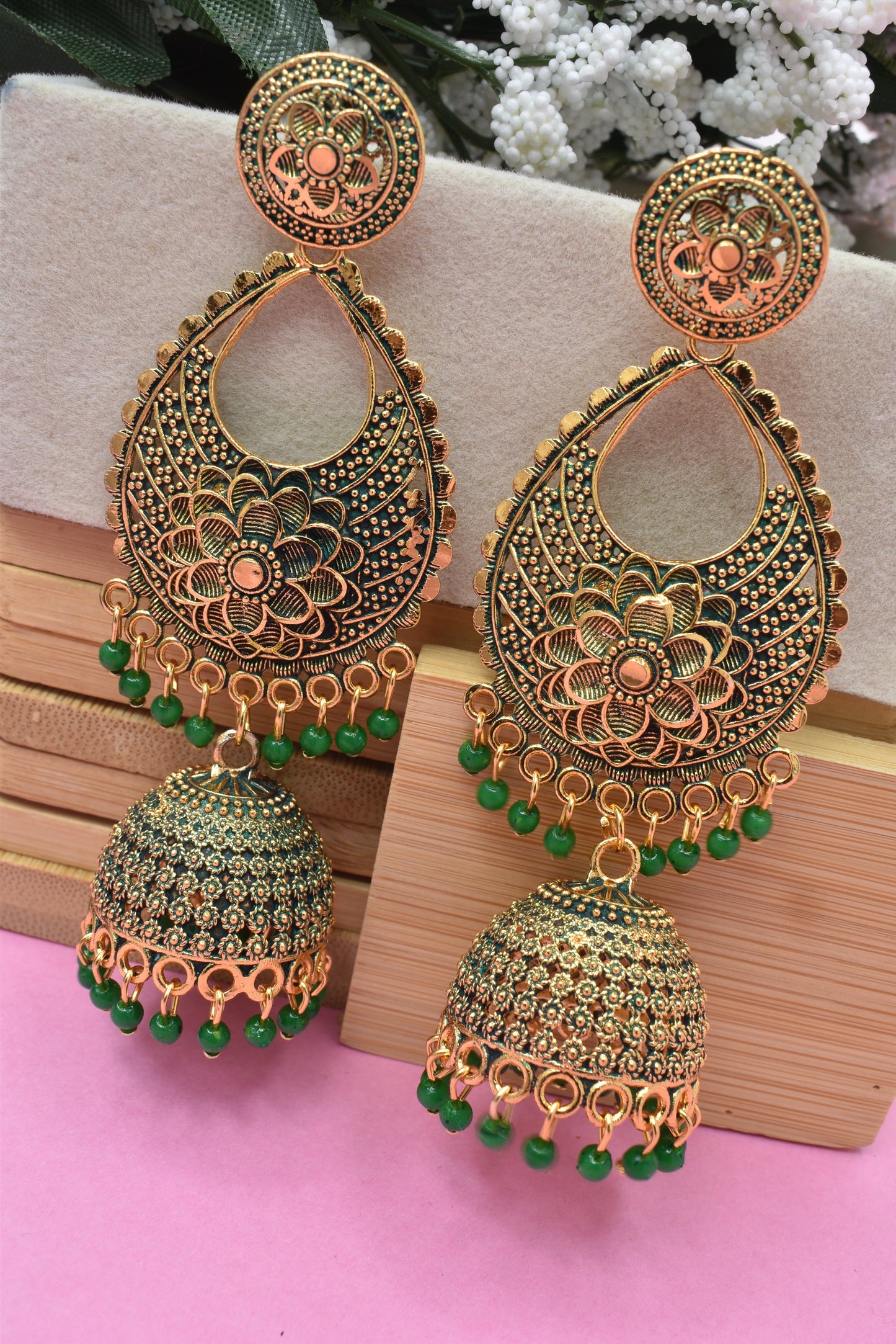 Earrings Jhumaki,Jumakas big,jhumkiyaan for women,Stylish partywear multicolored German silver earrings,big partywear bollywood style Earrings