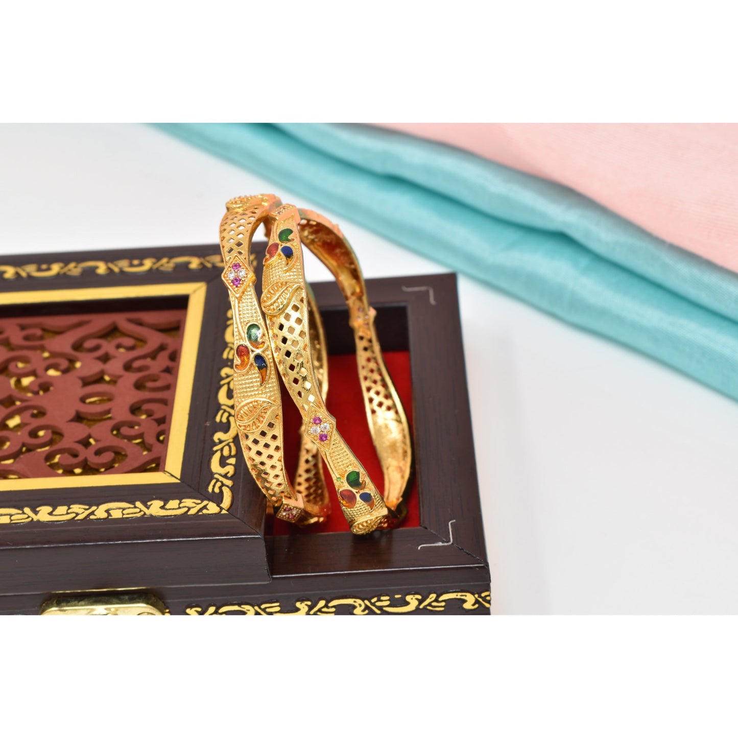 Elight Glittering Fusion Gold Plated Bangels and Bracelet