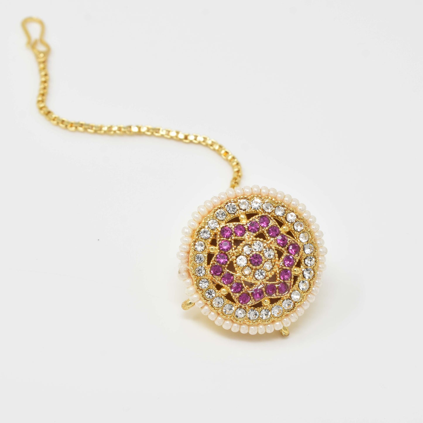 Rajputi Borla Mangtikka studded with Pearl Stone for women