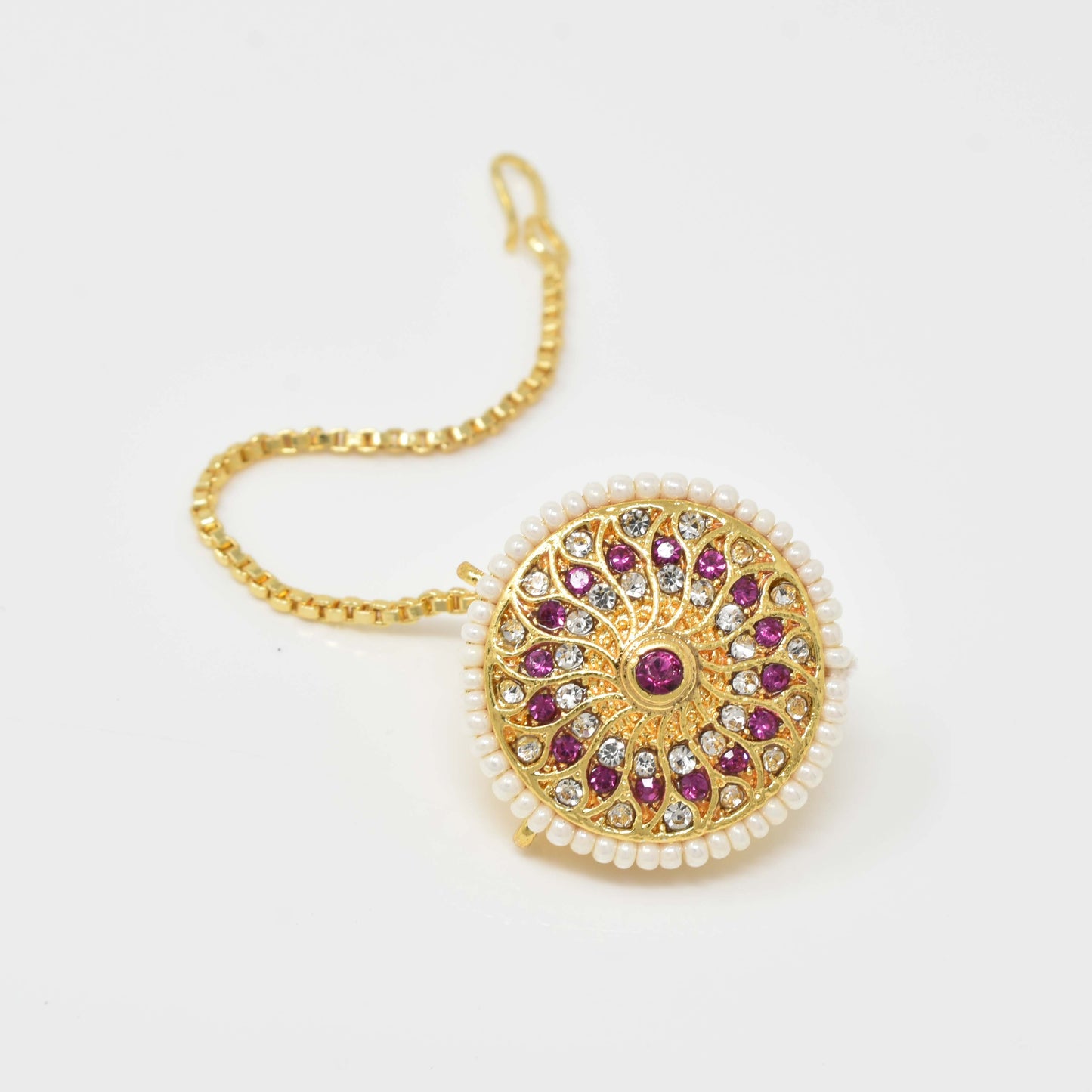 Rajputi Borla Mangtikka studded with Pearl Stone for women