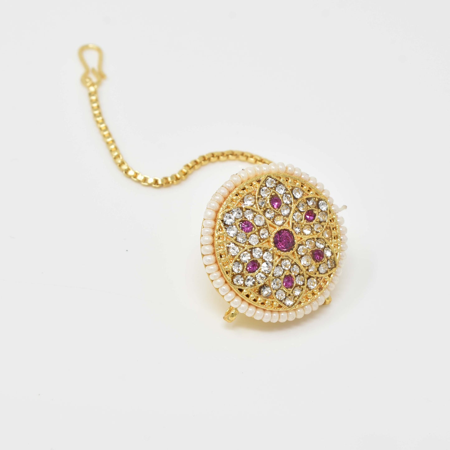 Rajputi Borla Mangtikka studded with Pearl Stone for women