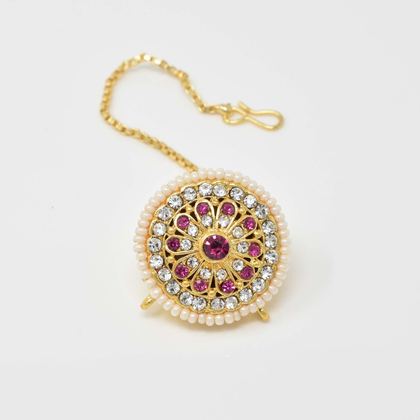 Rajputi Borla Mangtikka studded with Pearl Stone for women
