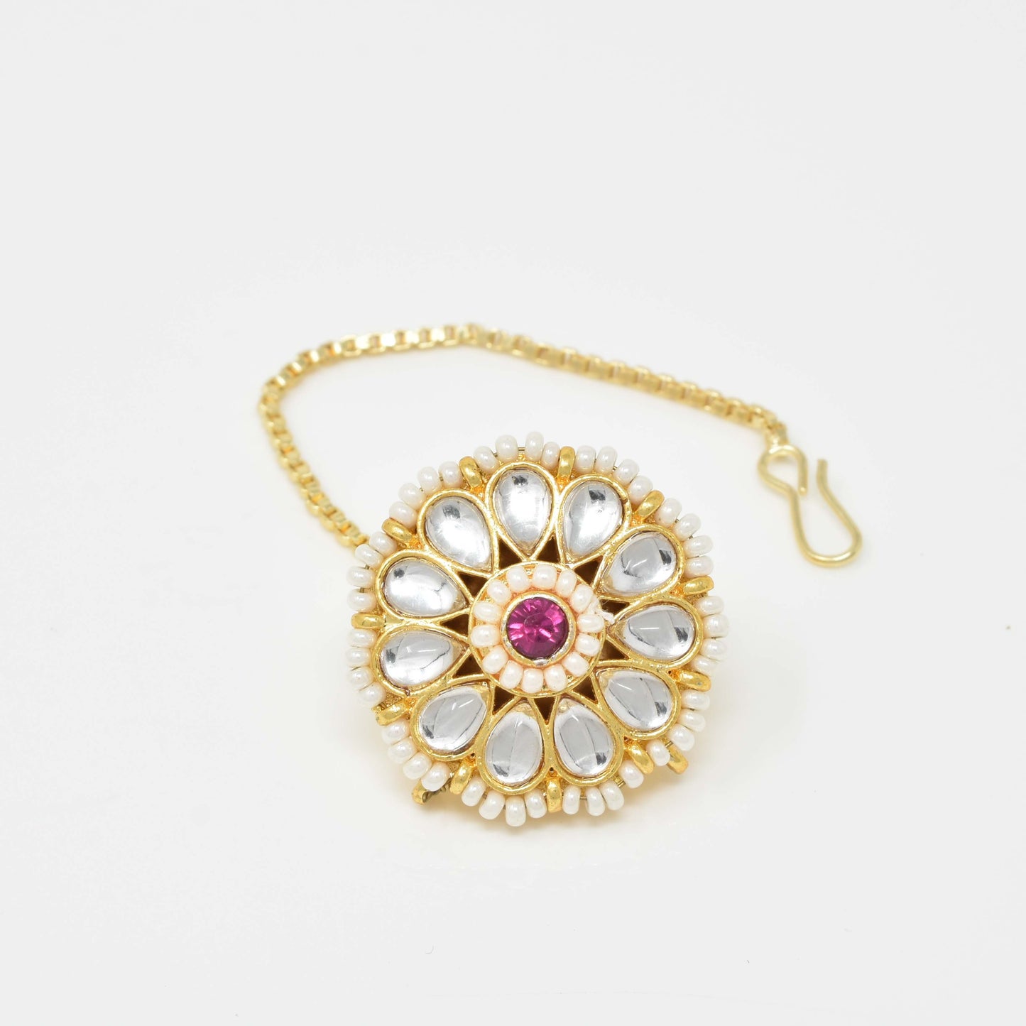 Rajputi Borla Mangtikka studded with Pearl Stone for women