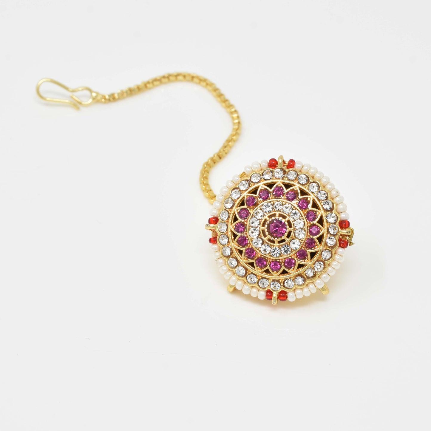 Rajputi Borla Mangtikka studded with Pearl Stone for women