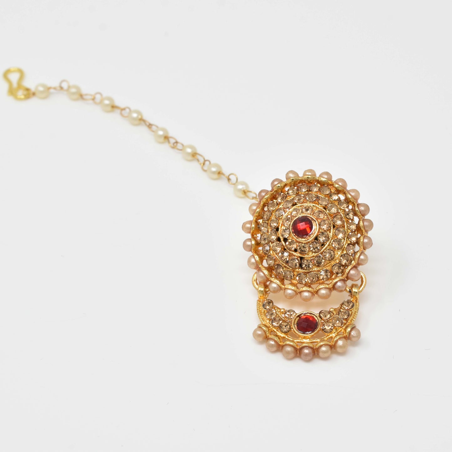 Rajputi Borla Mangtikka studded with Pearl Stone for women