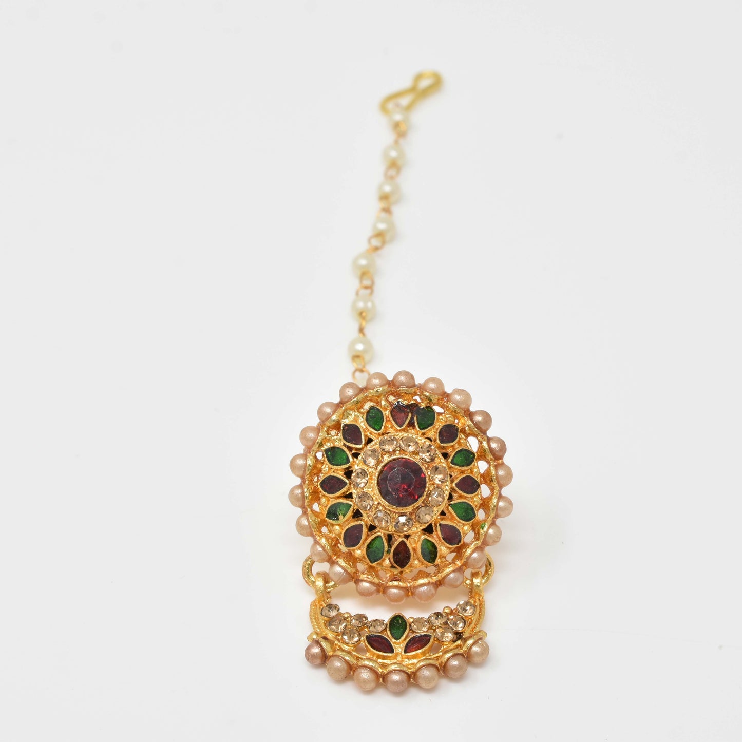 Rajputi Borla Mangtikka studded with Pearl Stone for women