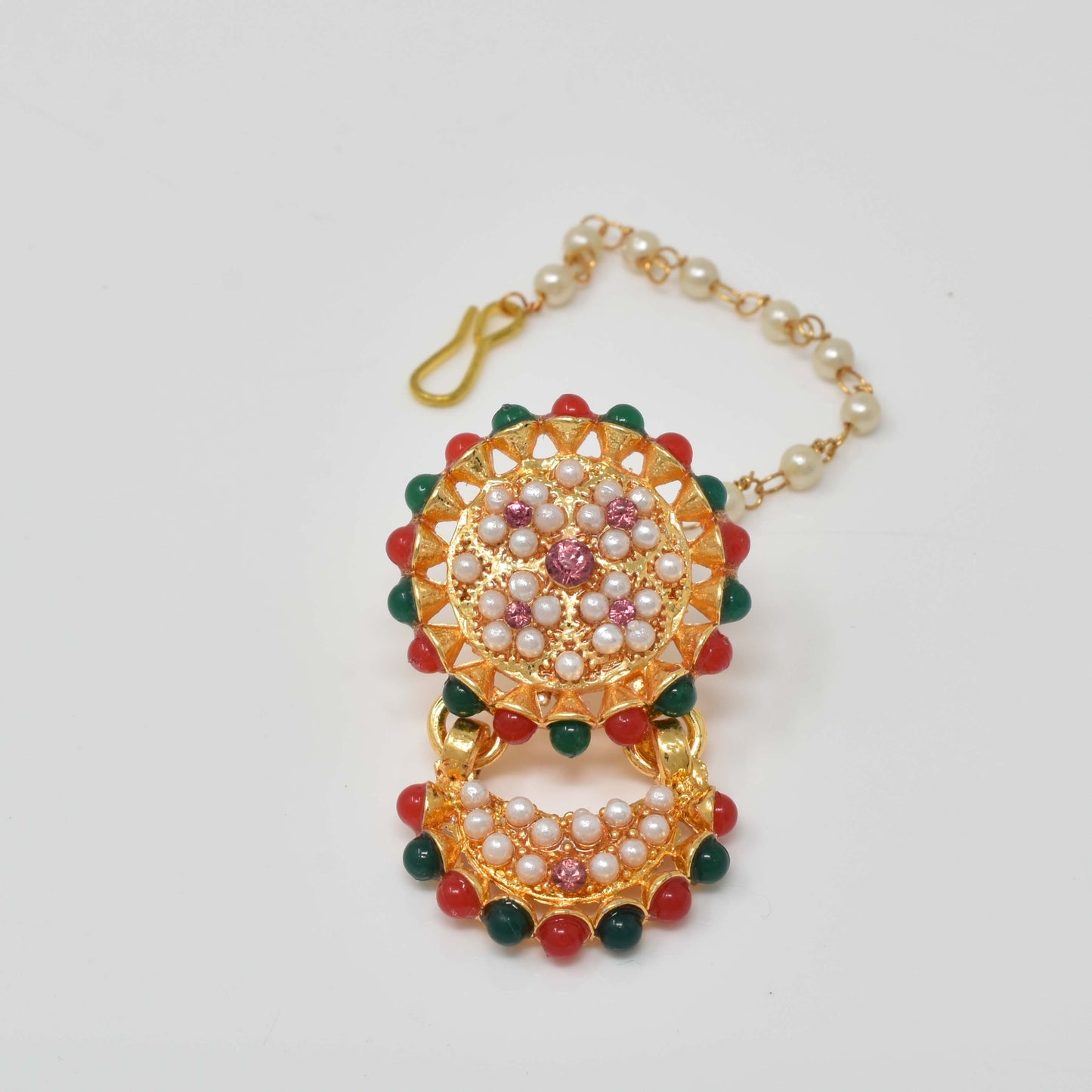 Rajputi Borla Mangtikka studded with Pearl Stone for women