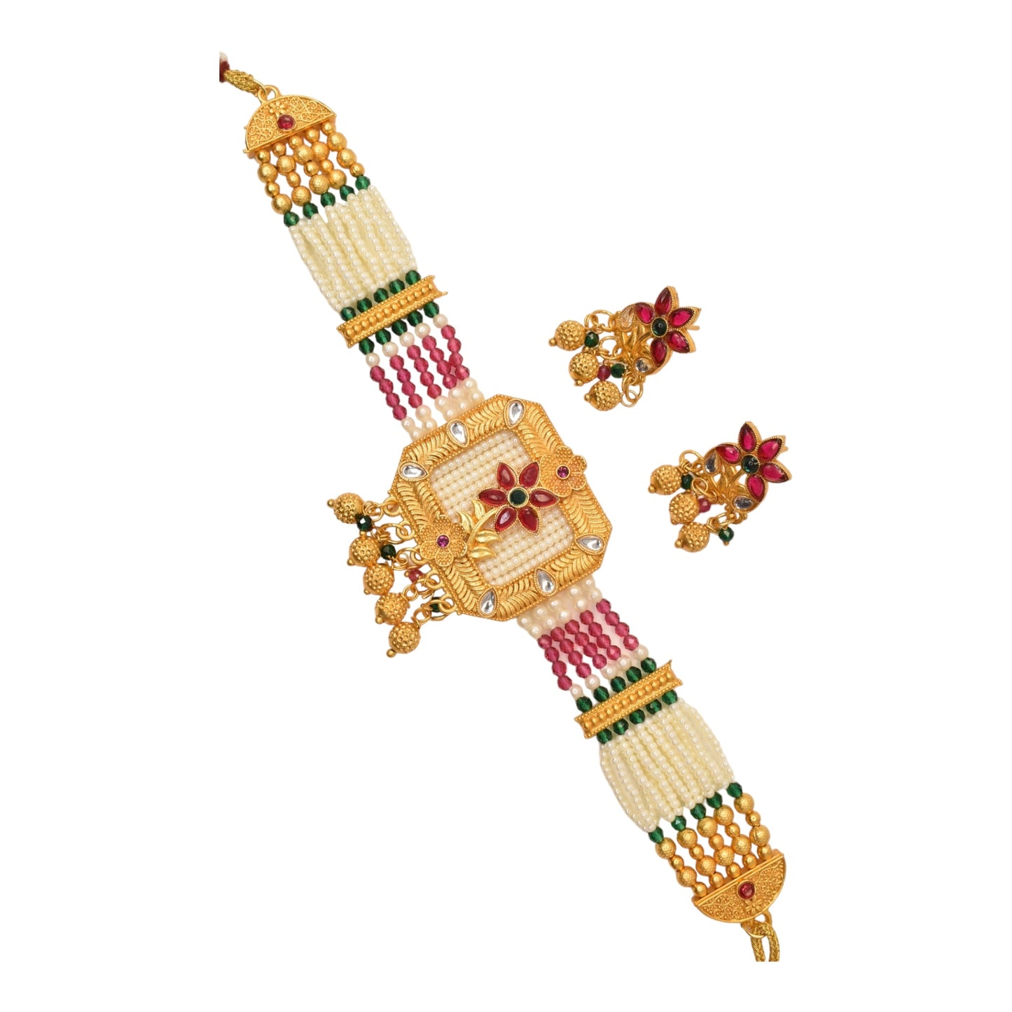 chokes set,designer jewellery,necklace,polki set,