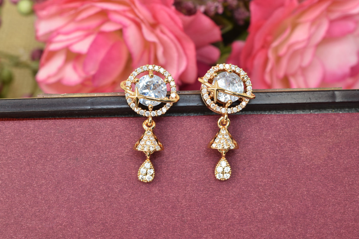 Rose gold plated earrings,bali earrings,stud,huggis,Jhumaka,jhumki big earrings,long earrings,earrings for girls,partywear earrings,bollywood earrings,wedding earrings,heavy designer earrings,