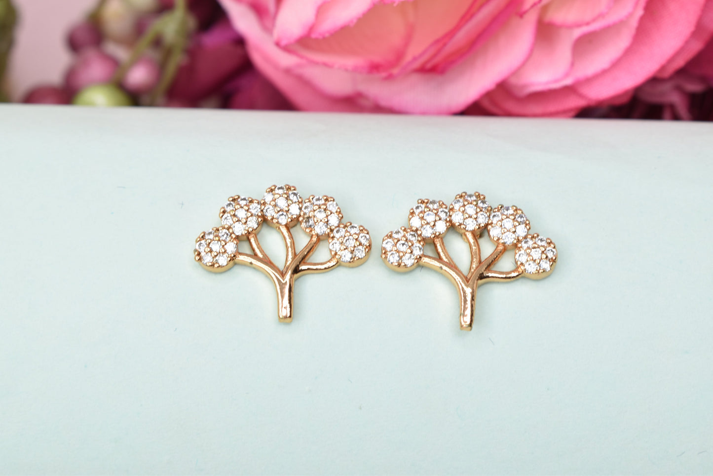 Rose gold plated earrings,bali earrings,stud,huggis,Jhumaka,jhumki big earrings,long earrings,earrings for girls,partywear earrings,bollywood earrings,wedding earrings,heavy designer earrings,