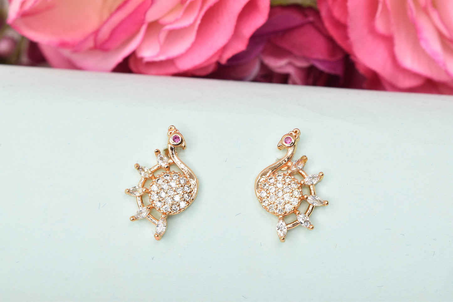 Rose gold plated earrings,bali earrings,stud,huggis,Jhumaka,jhumki big earrings,long earrings,earrings for girls,partywear earrings,bollywood earrings,wedding earrings,heavy designer earrings,