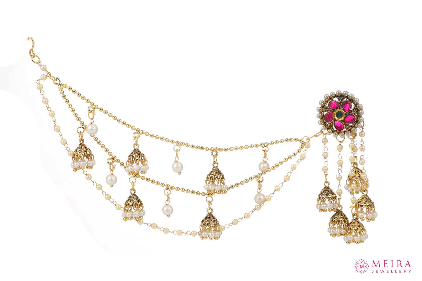 Fancy Bahubali Antique Long Chain Jhumki Earrings