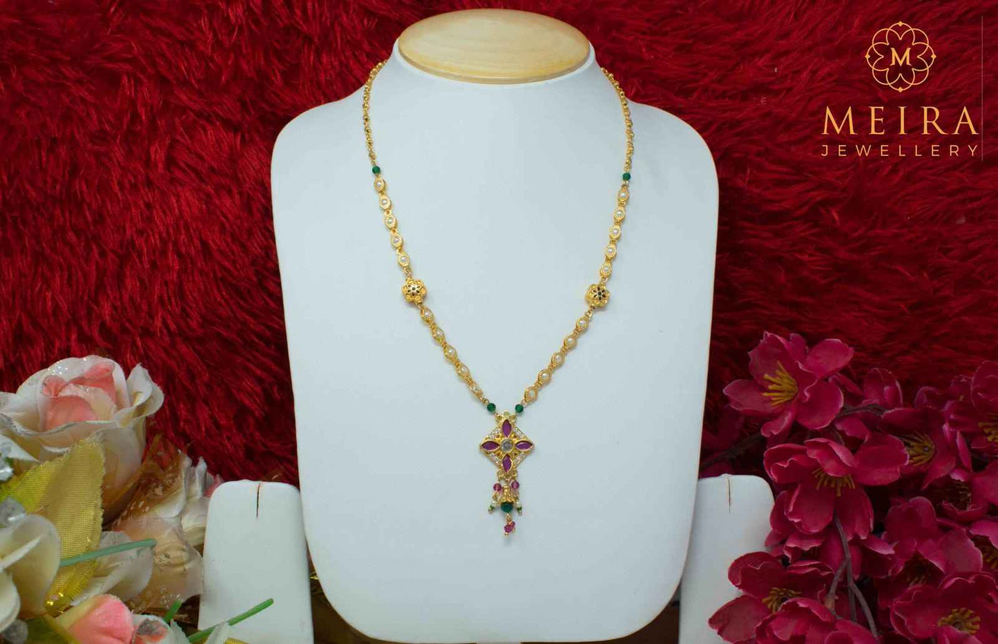 Modish Gold Plated Meenakari Design Neckwear