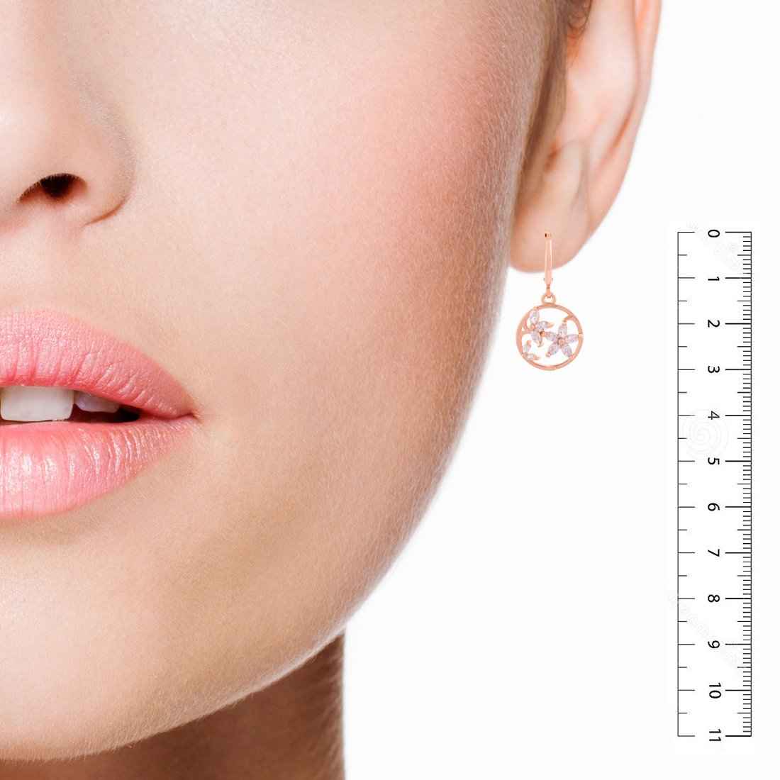 Meira Jewellery CZ Studded Floral Hoop Earring for Women & Girls