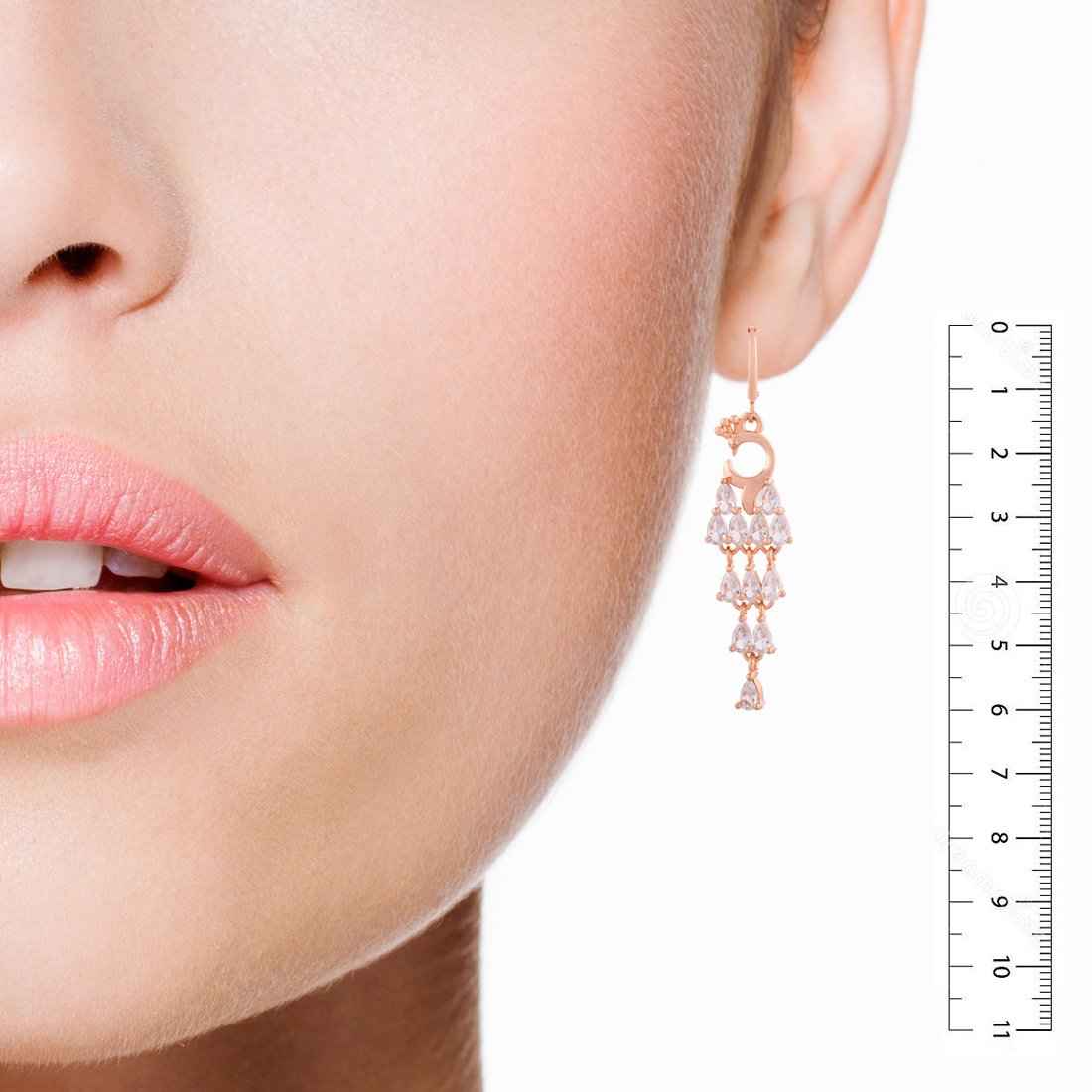 Meira Jewellery CZ Studded Peacock Earring for Women & Girls