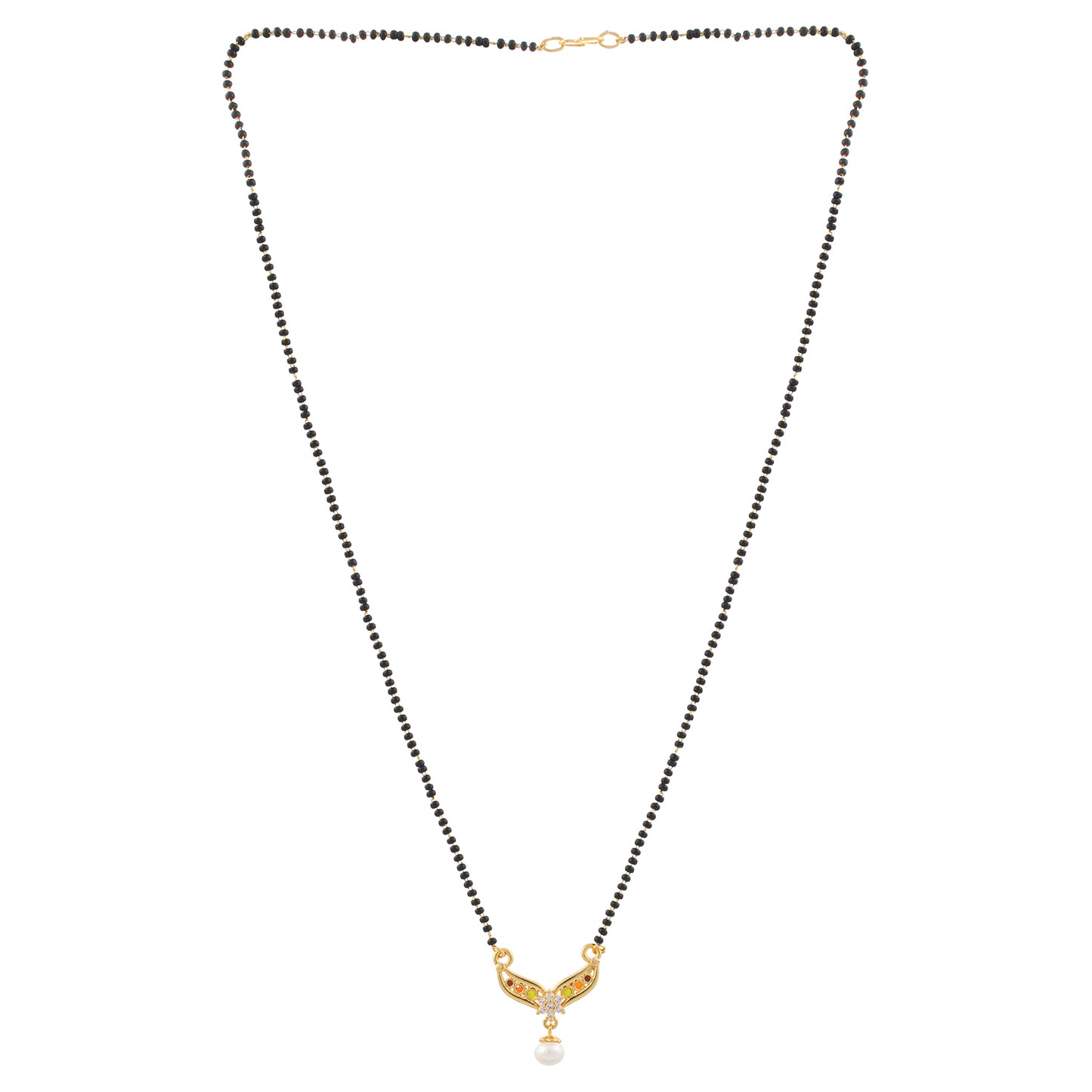 Indian Jewellery from Meira Jewellery:Mangalsutra,Gold Plated Compact Design Mangalsutra with studded Pearl